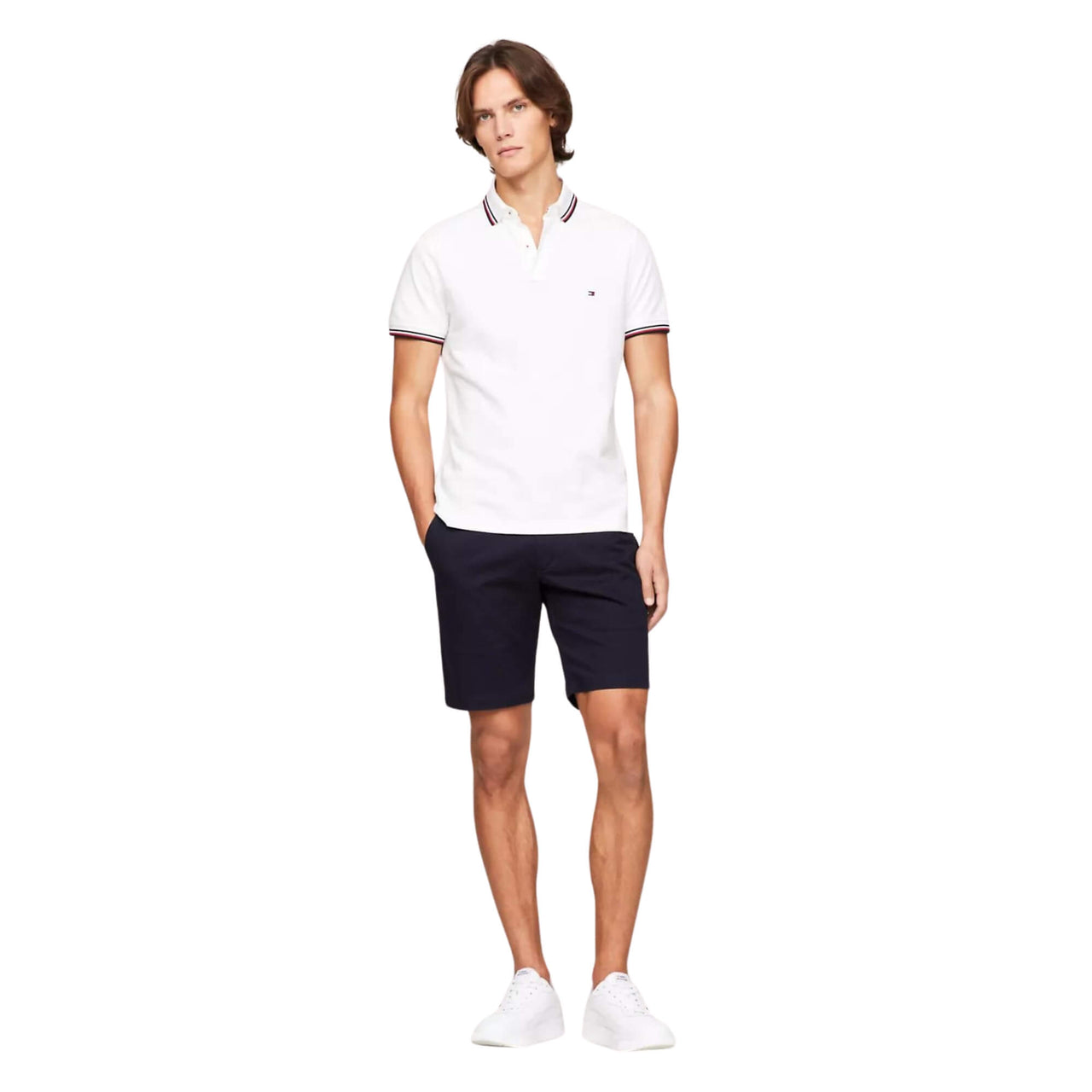 Mw0Mw13080Ybr Polos Tommy Hilfiger Hombre Core Tommy Tipped Slim Polo