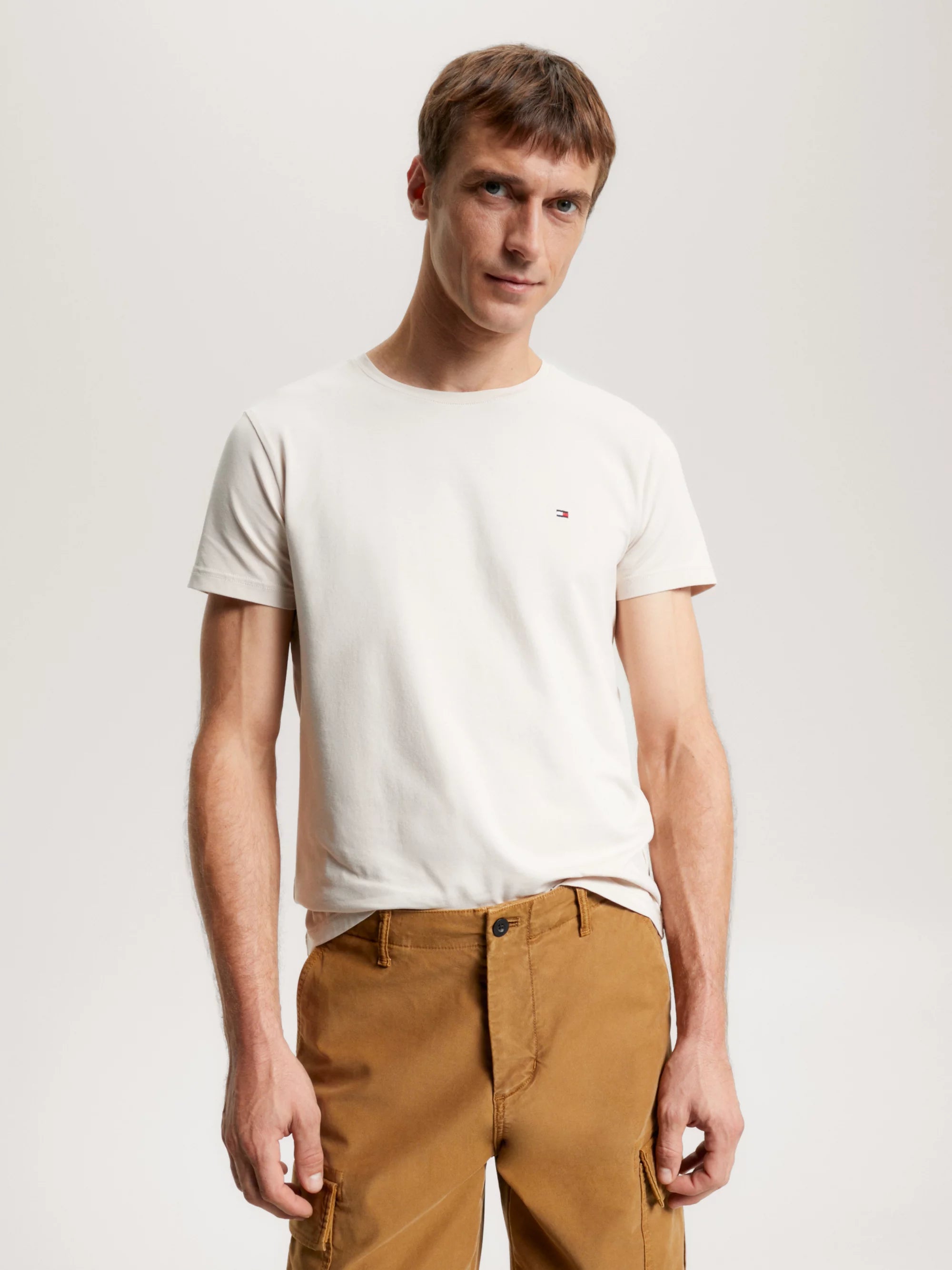 Tommy Hilfiger Camiseta Stretch Slim Fit Tee · Beige Gris · imagen 1