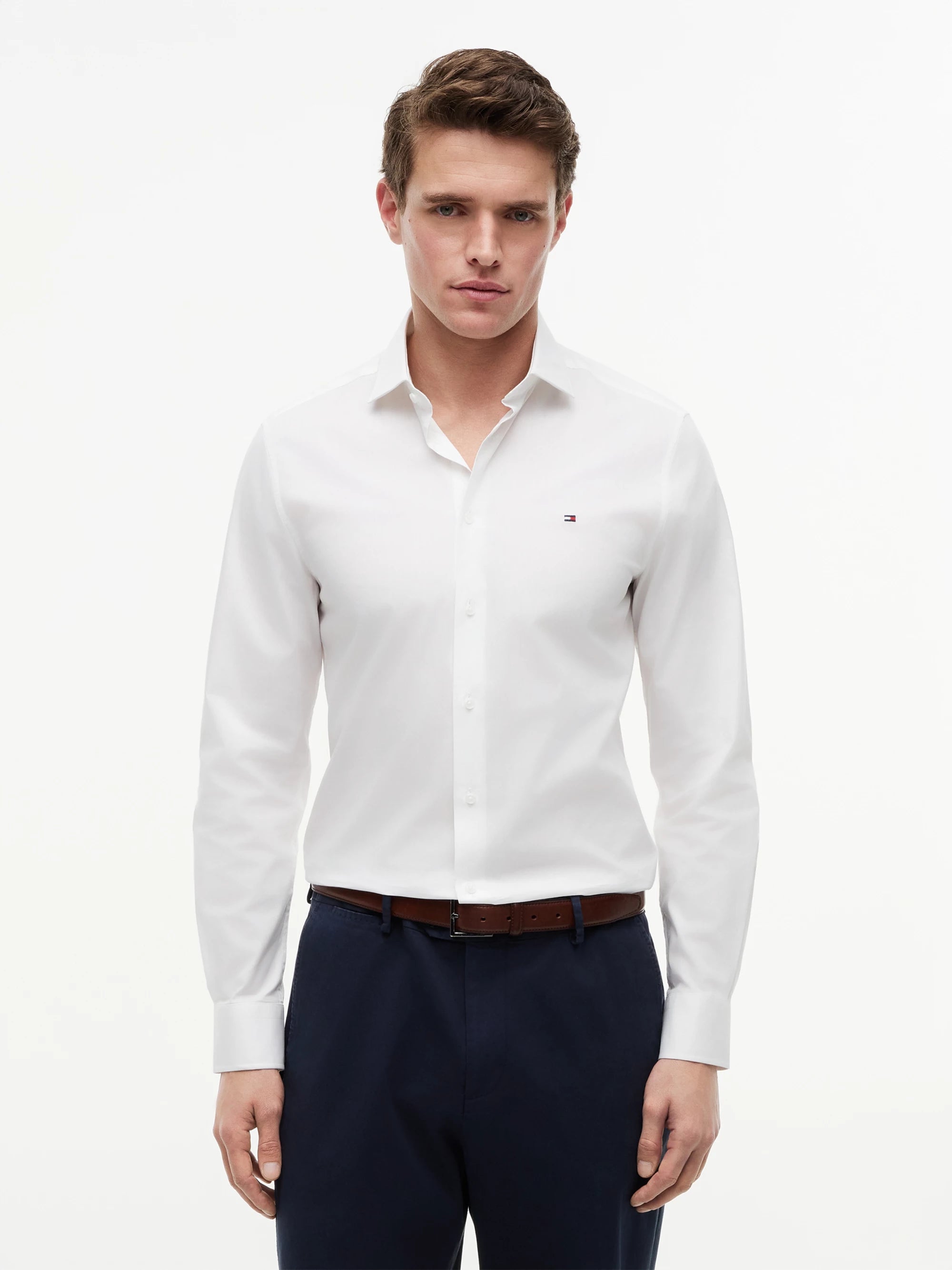 Tommy Hilfiger Camisa Core Cl Flex Poplin Sf Shirt · Negro Rojo · imagen 1