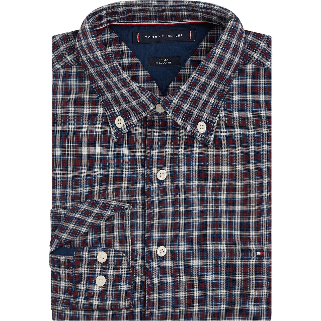 Mw0Mw328540Mt Camisas Tommy Hilfiger Hombre Nat. Soft Flex Mini Tartan Rf