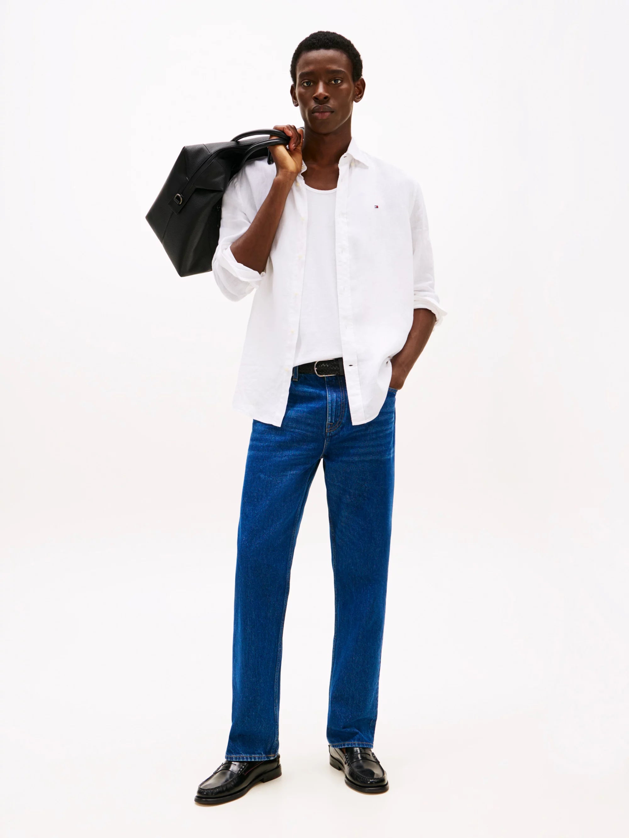 Tommy Hilfiger Camisa Pigment Dyed Li Solid Rf Shirt · Negro Blanco · imagen 3