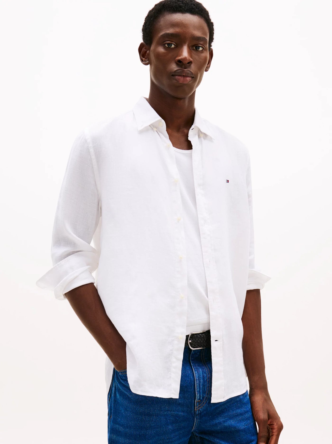 Tommy Hilfiger Camisa Pigment Dyed Li Solid Rf Shirt · Negro Blanco · imagen 1