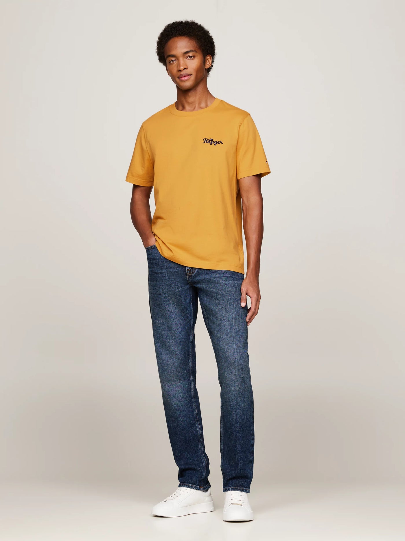 Camisetas Tommy Hilfiger Hombre Hilfiger Chain- Stitch Tee · Naranja Rojo · imagen 2