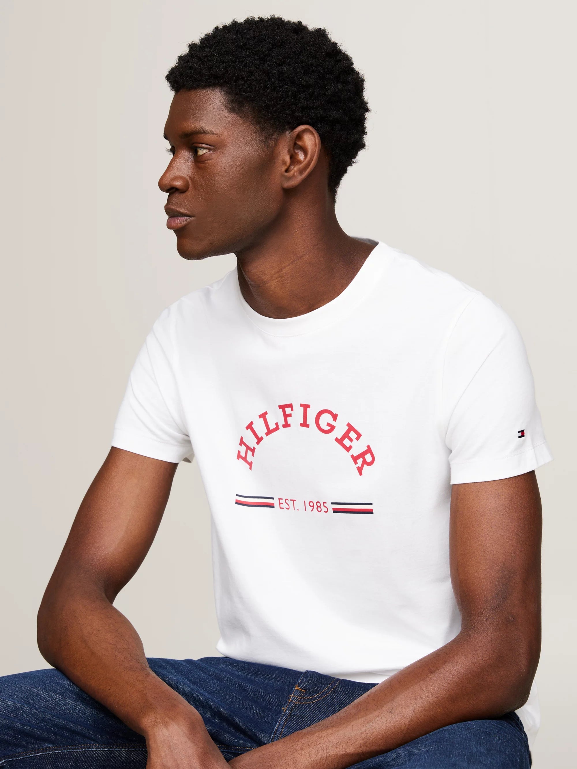 Camisetas Tommy Hilfiger Hombre Rwb Arch Gs Tee · Azul marino Rojo · imagen 3