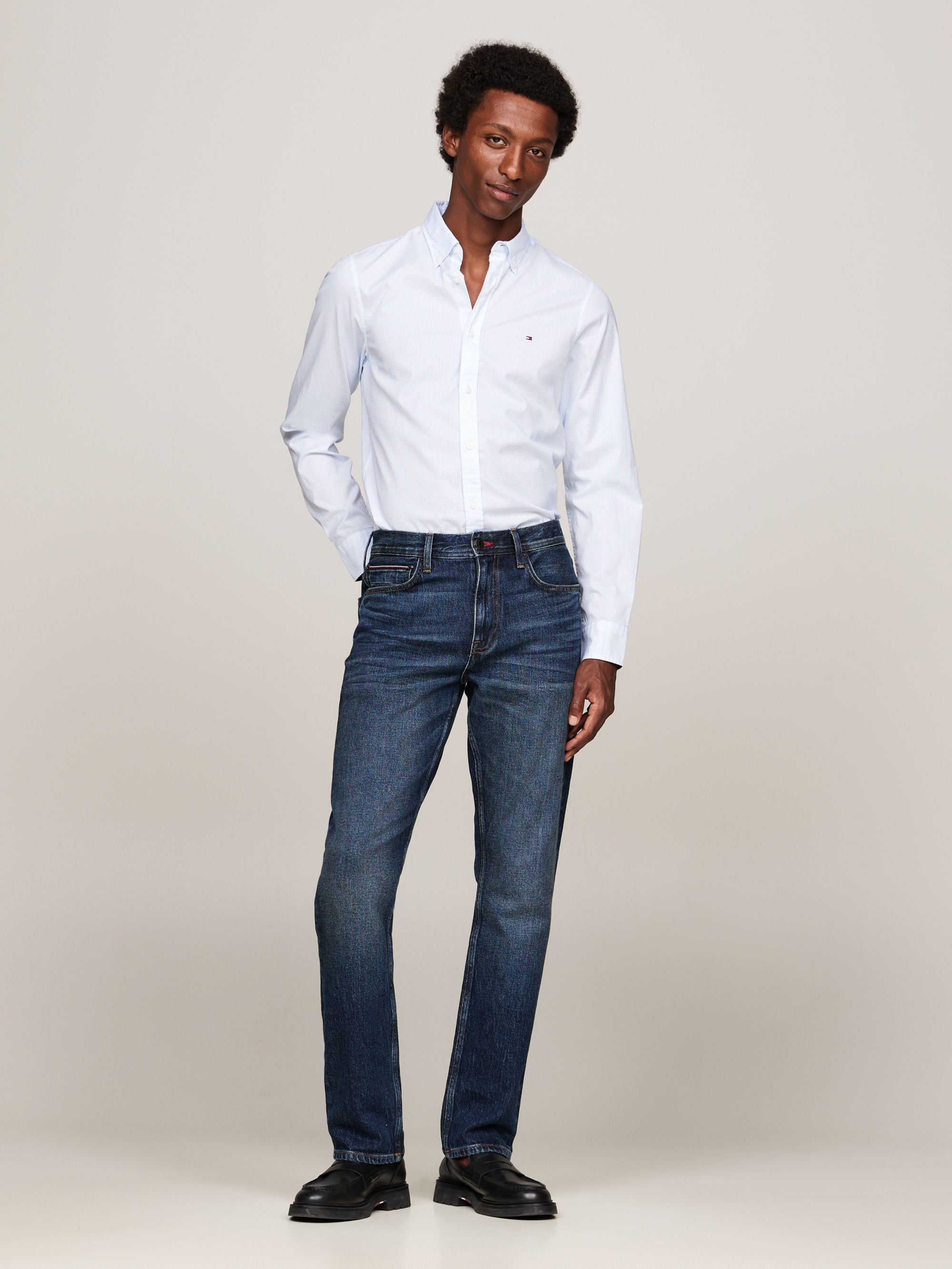 Tommy Hilfiger Camisa Flex Micro Foulard Sf Shirt · Blanco Beige · imagen 3