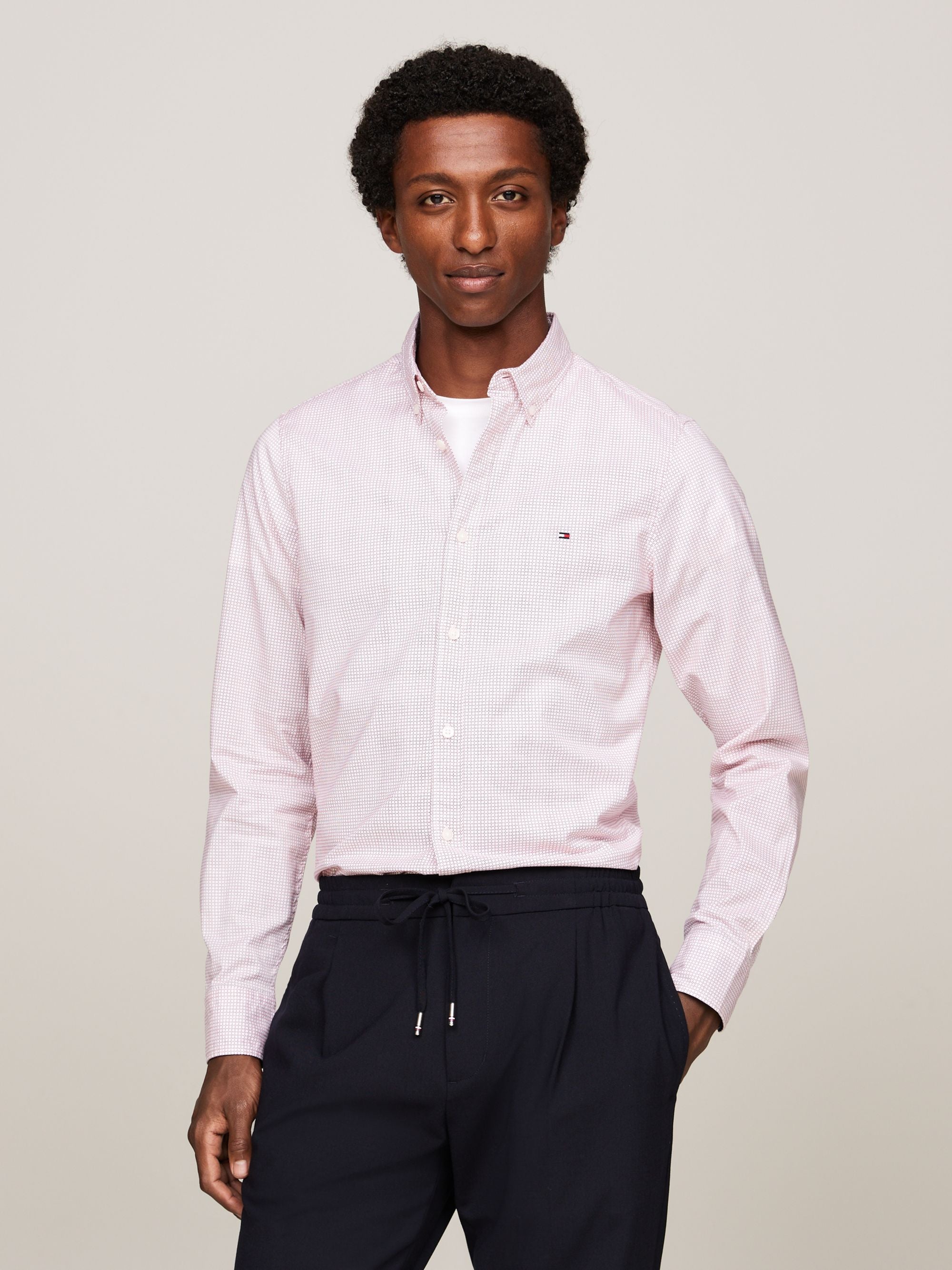 Tommy Hilfiger Camisa Flex Micro Foulard Sf Shirt · Rosa · imagen 2
