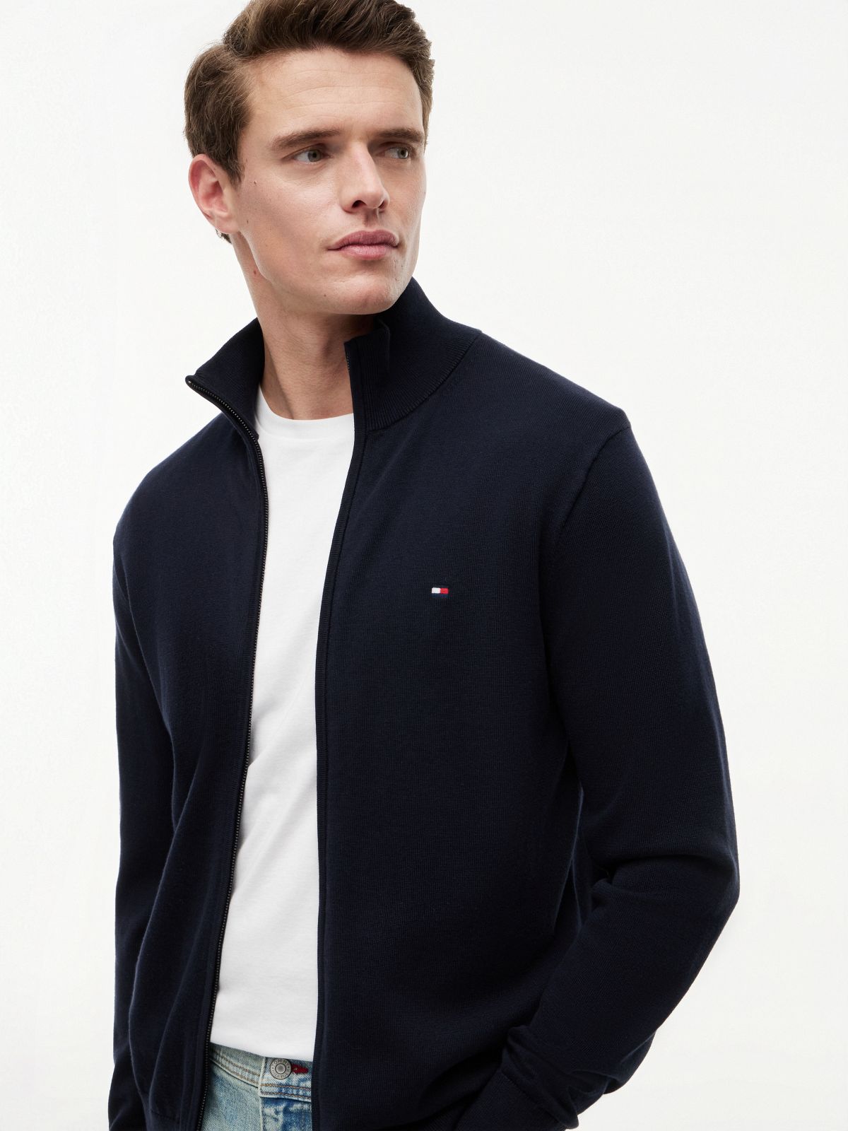 Chaqueta Punto Essential Cotton Zip Azul Marino | Tommy Hilfiger · imagen 3