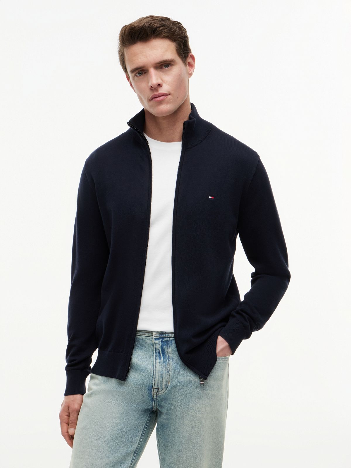 Chaqueta Punto Essential Cotton Zip Azul Marino | Tommy Hilfiger · imagen 1