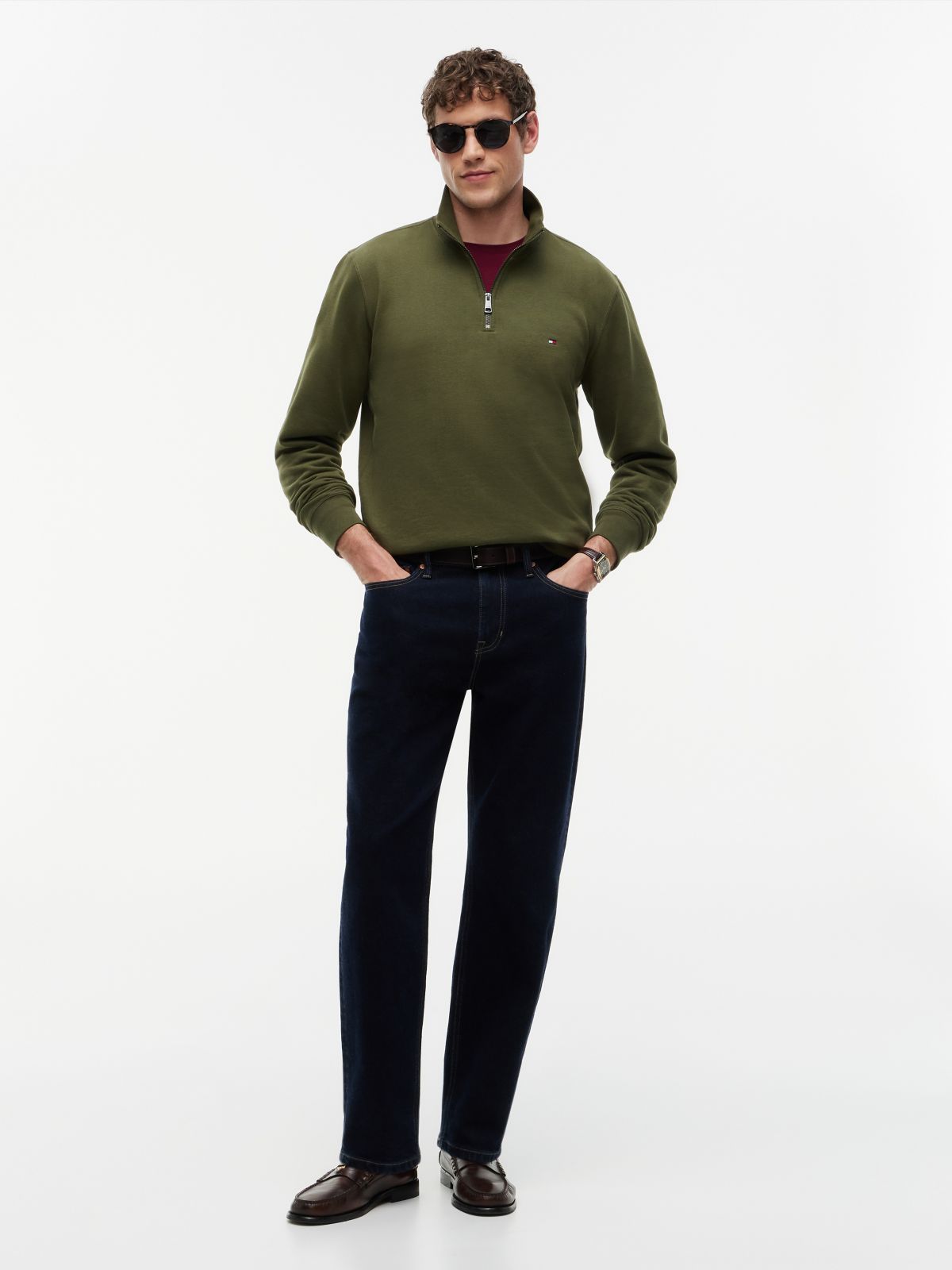 Sudadera Essential Fleece 1/4 Zip Verde Caza | Tommy Hilfiger · imagen 2
