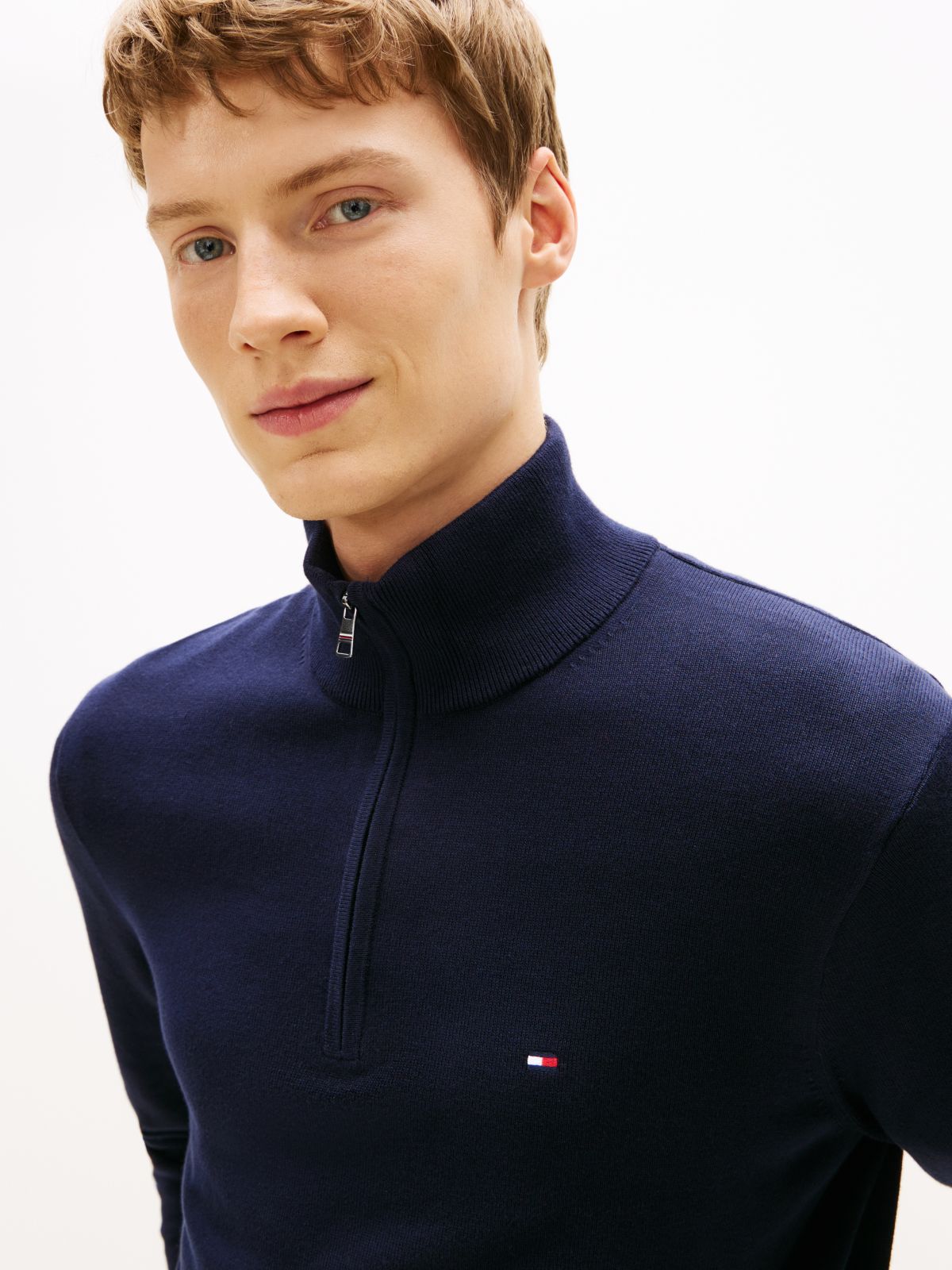 Jersey Essential Cotton Zip Mock Azul Marino | Tommy Hilfiger · imagen 2
