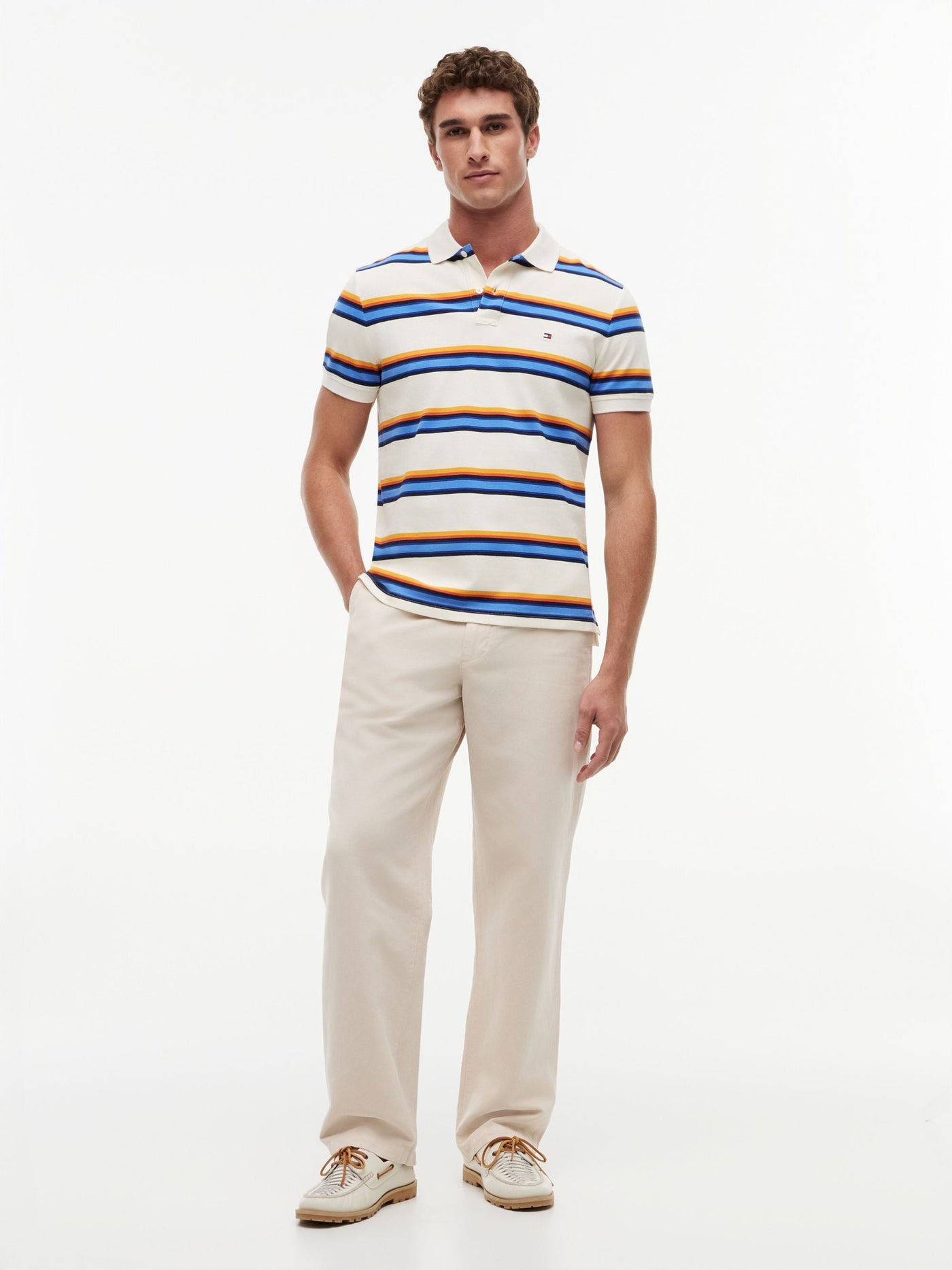 Polo Roadmap Stripe Crema | Tommy Hilfiger · imagen 2