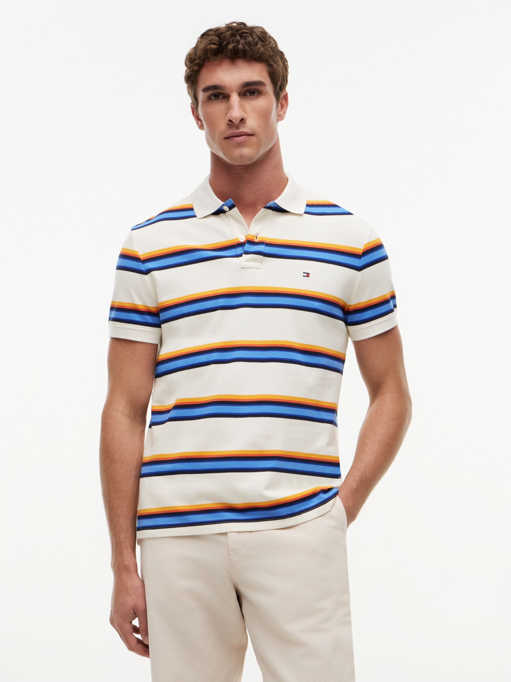 Polo Roadmap Stripe Crema | Tommy Hilfiger · imagen 1