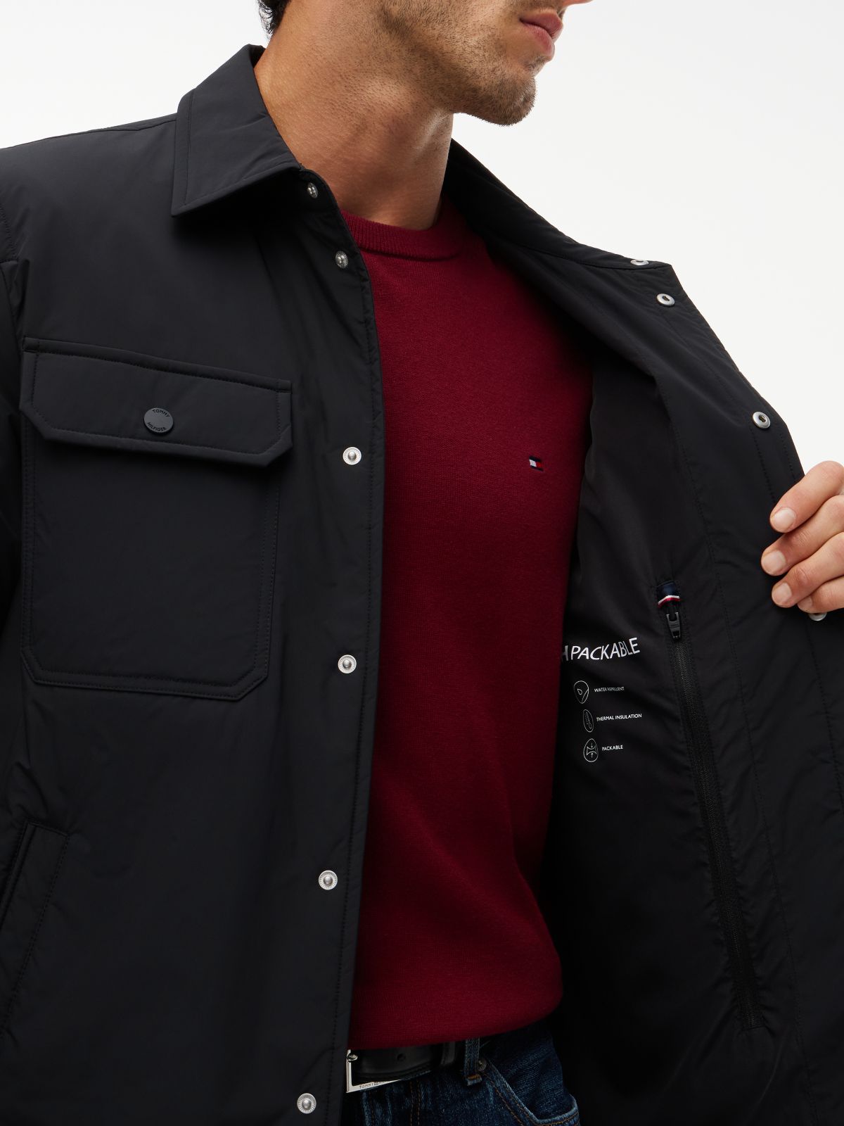 Sobrecamisa Packable Ligera Negro | Tommy Hilfiger · imagen 3