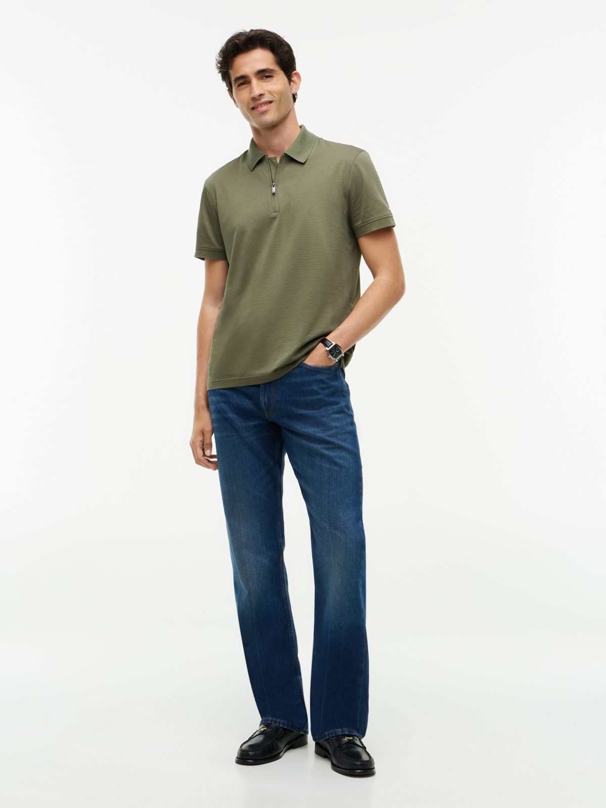 Polo NY Performance Zip Verde Ghost Fern | Tommy Hilfiger · imagen 2