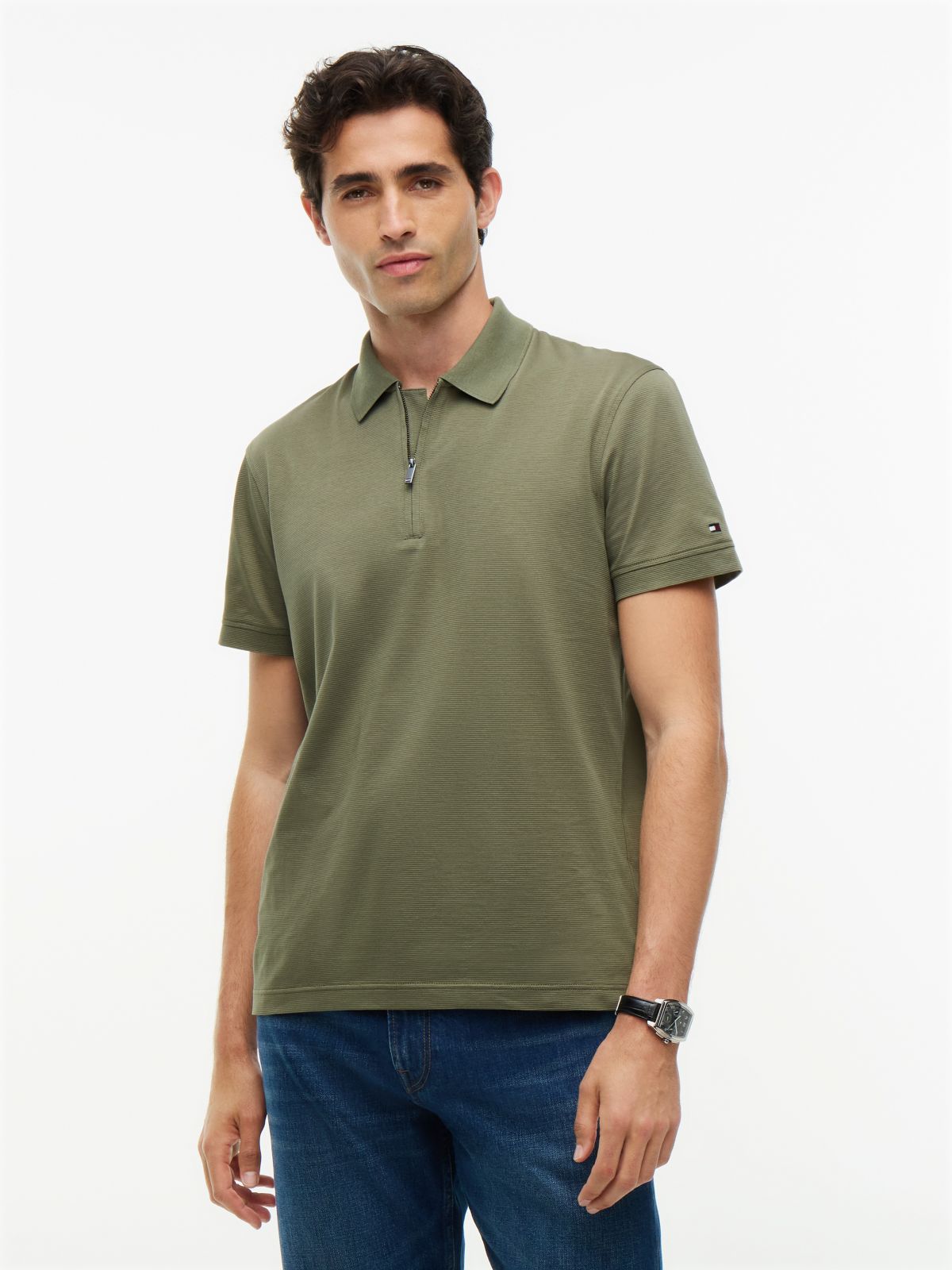Polo NY Performance Zip Verde Ghost Fern | Tommy Hilfiger · imagen 1