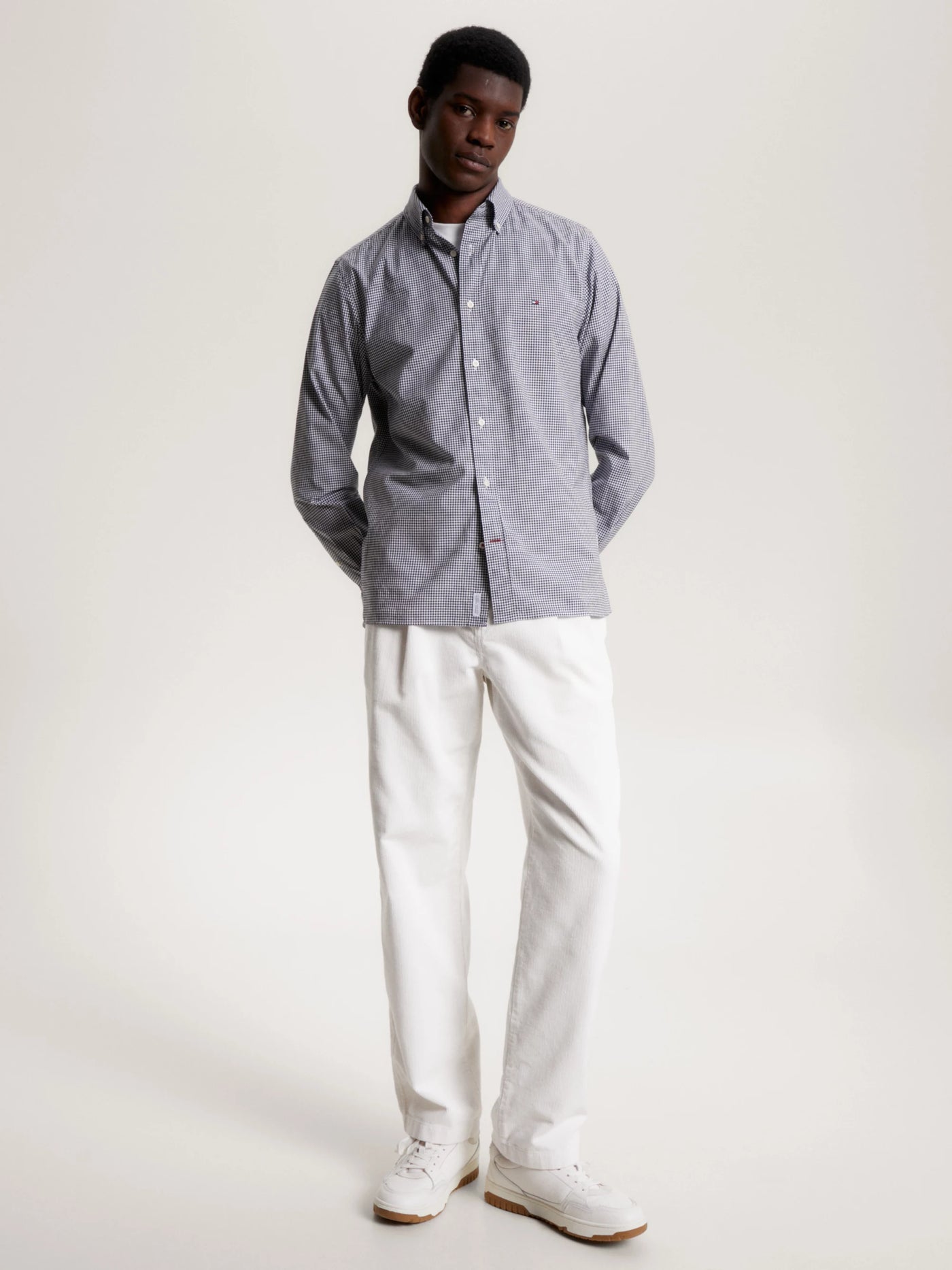 Camisas Tommy Hilfiger Hombre Nat. Soft Flex Gingham Rf Shirt · Gris · imagen 2