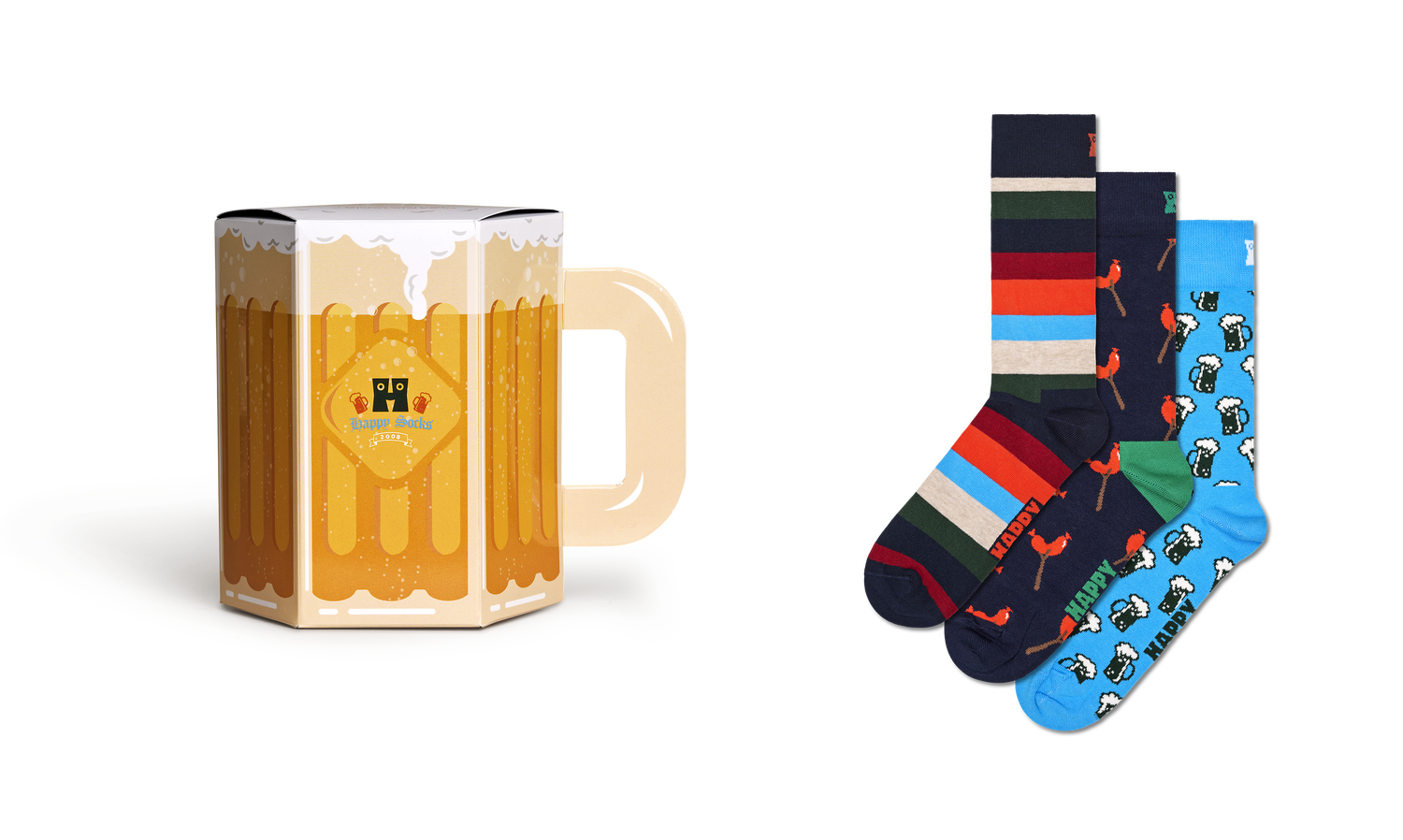 Calcetines Happy Socks Hombre Pack 3 Wurst And Beer · imagen 2