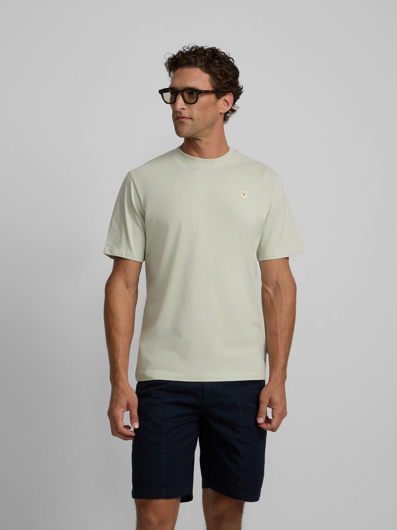 Camiseta Silbon Hombre Lisa Parche Verde Claro