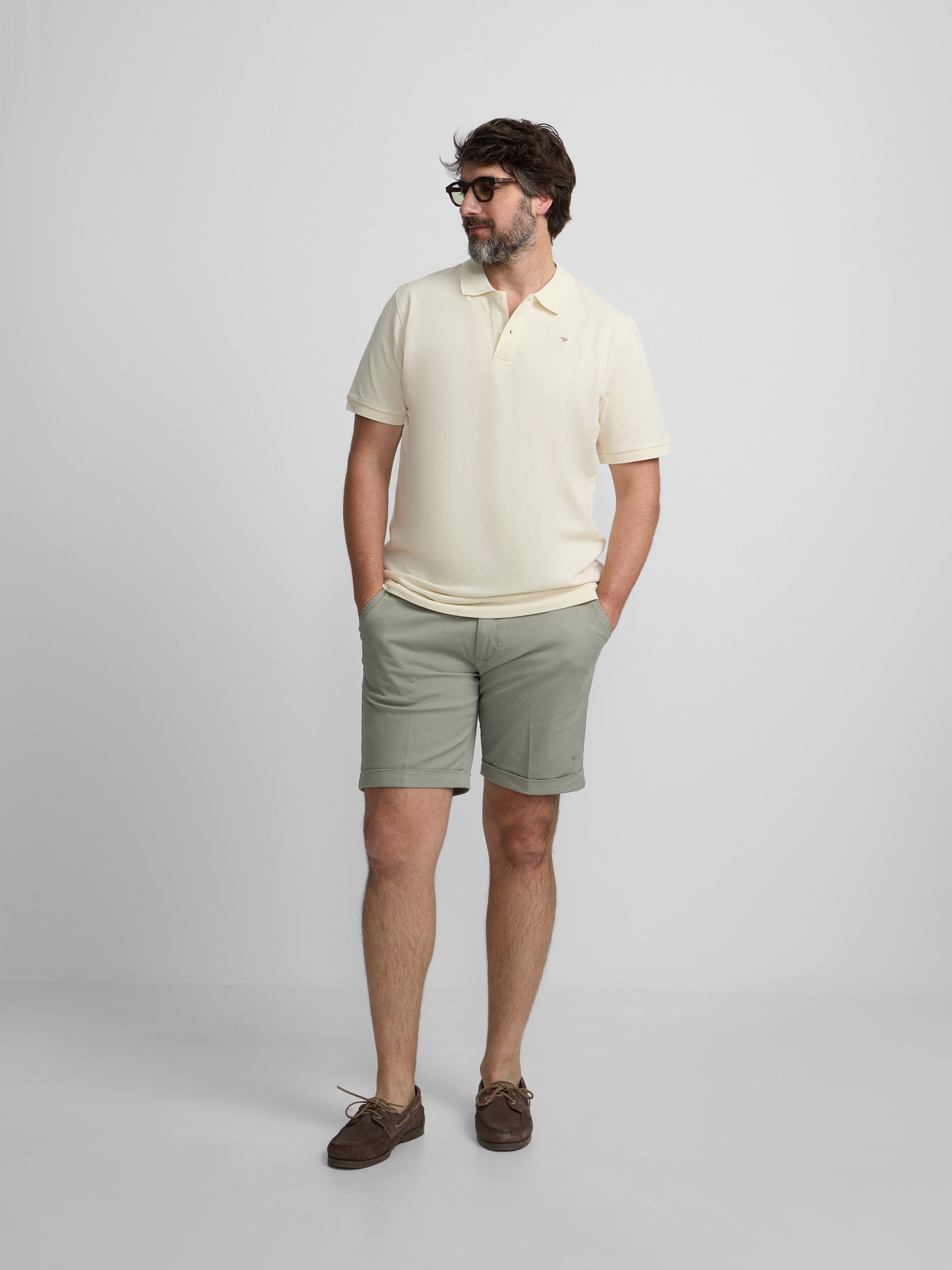 Polo Silbon Hombre Clásico Liso Crema · imagen 11