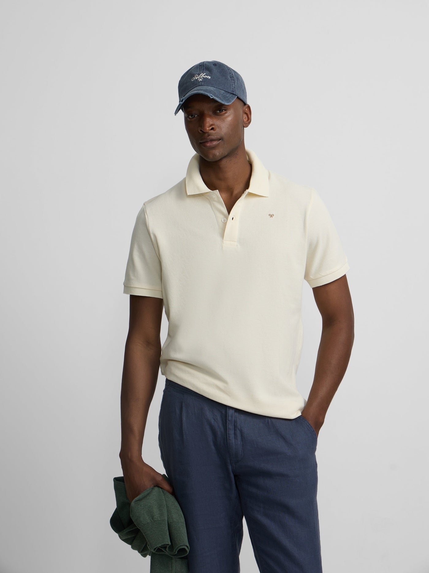 Polo Silbon Hombre Clásico Liso Crema · imagen 6