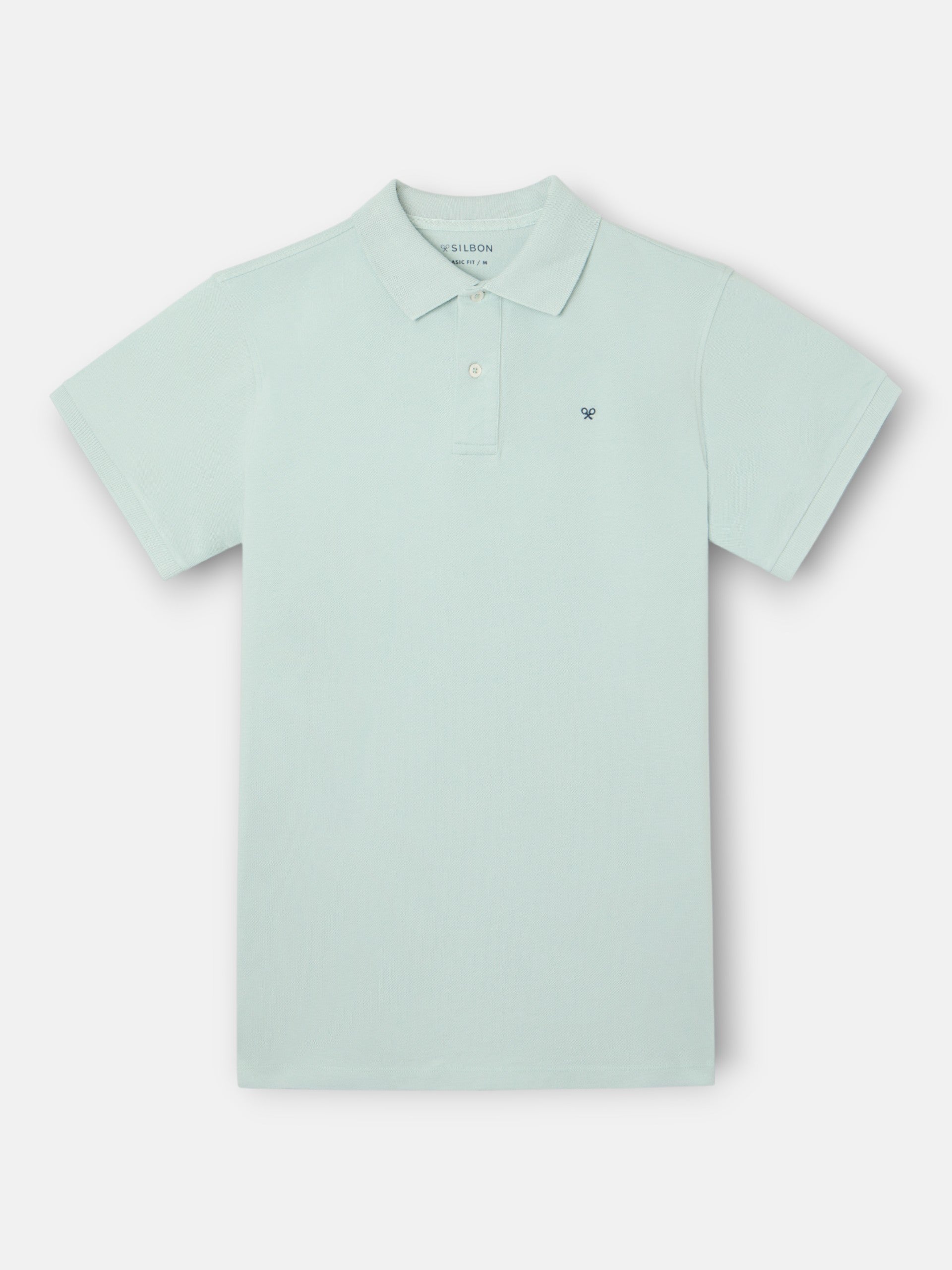 Polo Silbon Hombre Clásico Liso Azul Claro · imagen 5