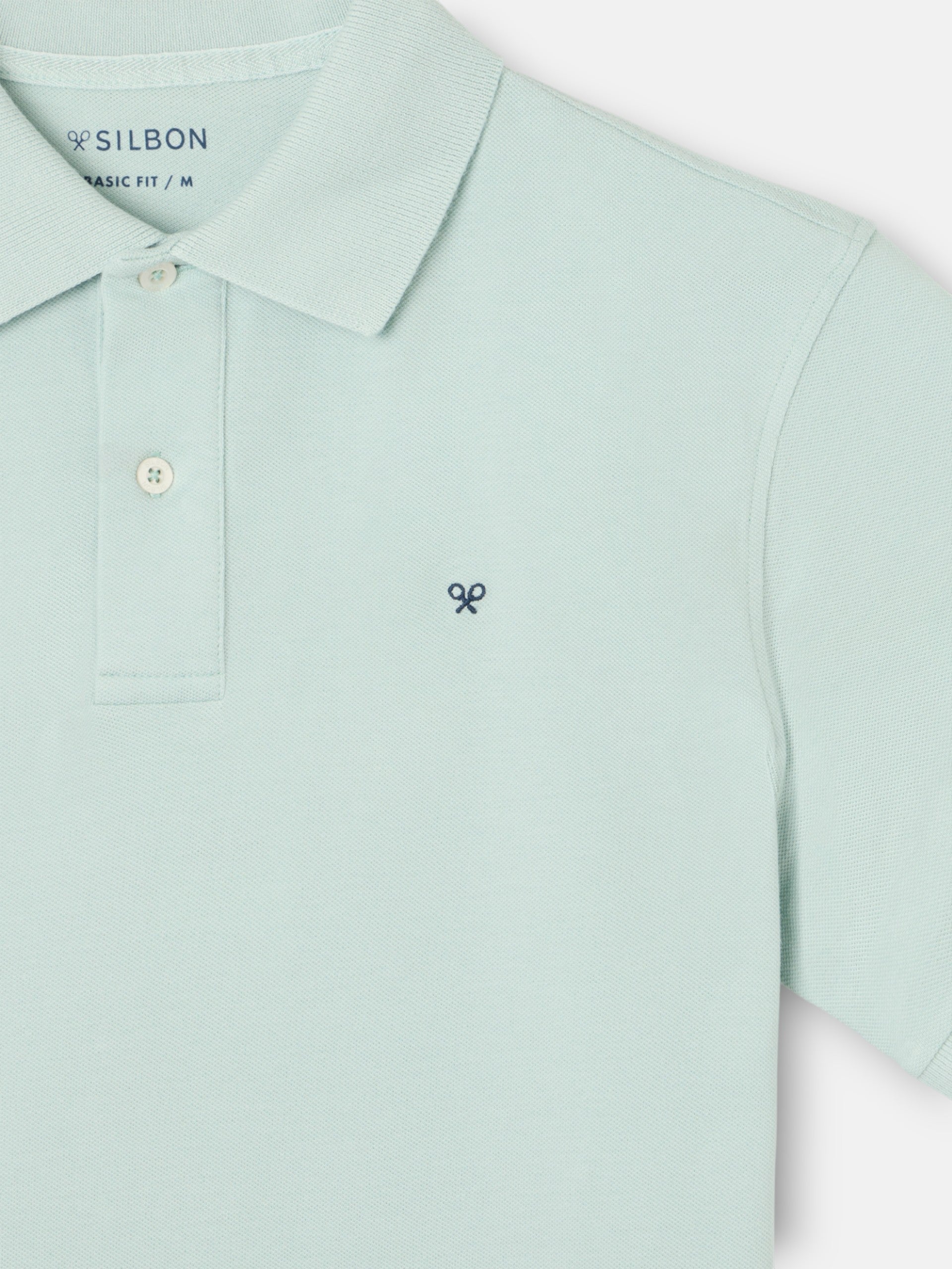 Polo Silbon Hombre Clásico Liso Azul Claro · imagen 2