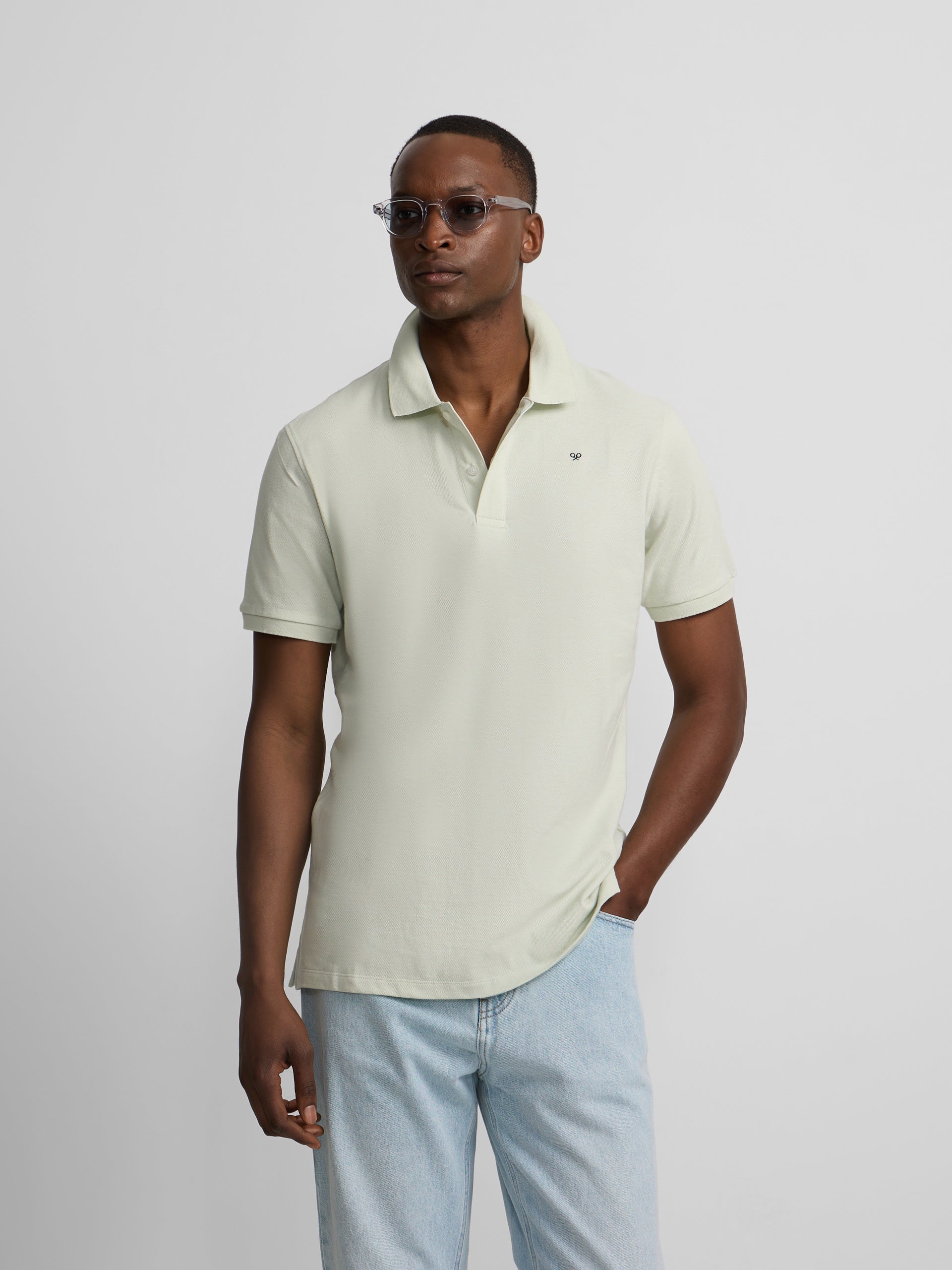 Polo Silbon Hombre Clásico Liso Verde Claro · imagen 3