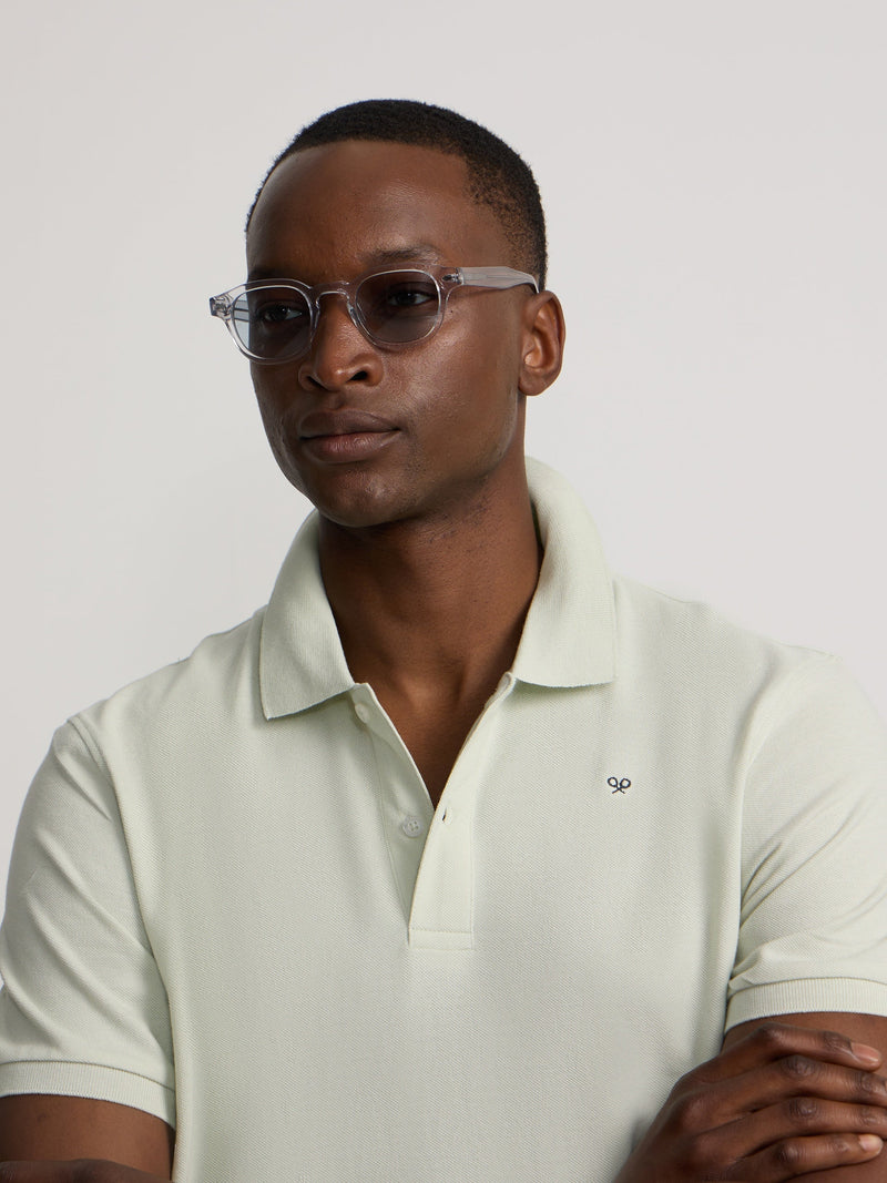 Polo Silbon Hombre Clásico Liso Verde Claro