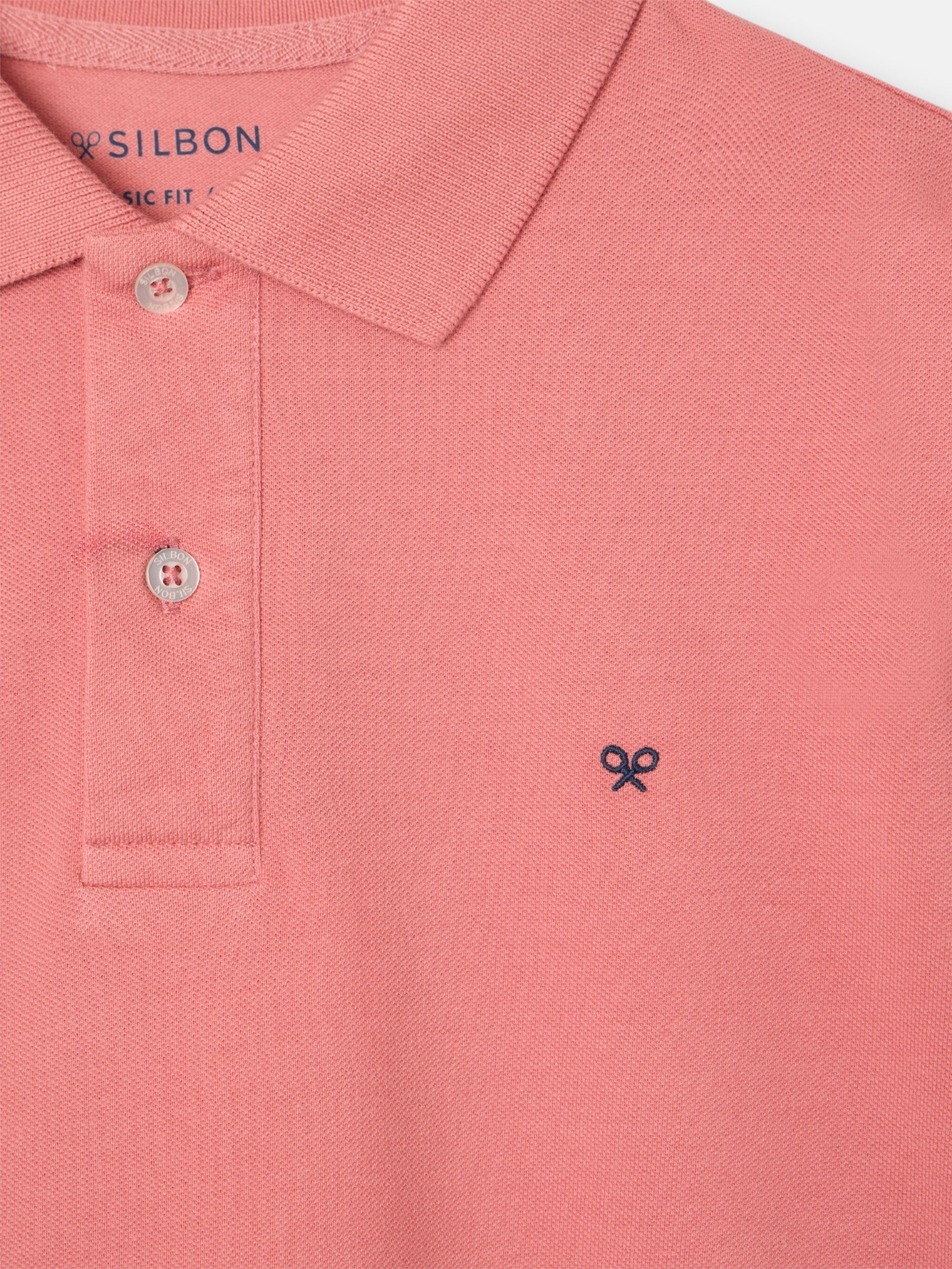 Polo Silbon Hombre Clásico Liso Coral · imagen 2
