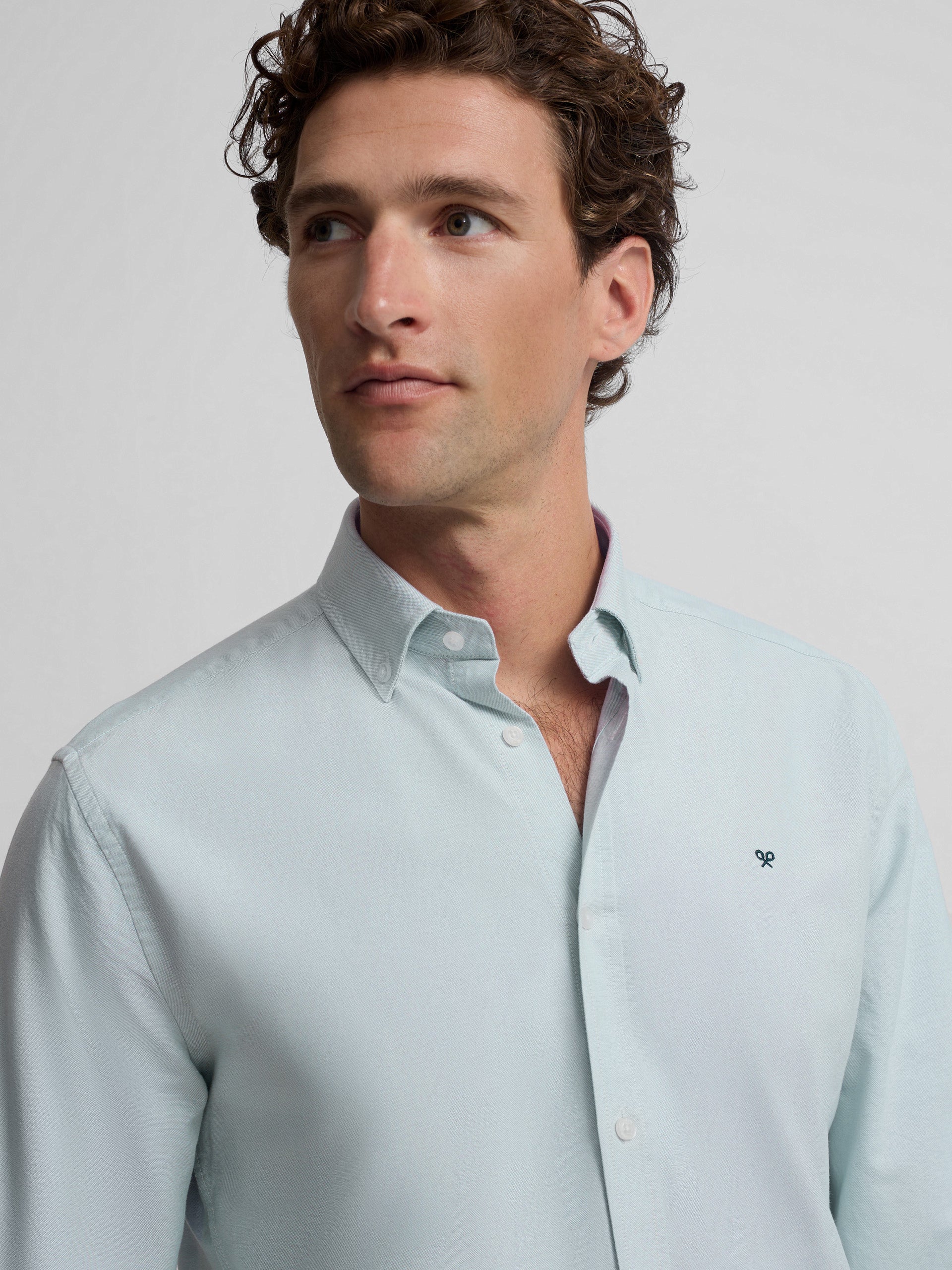 Camisa Silbon Hombre Sport Oxford Verde Claro · imagen 3