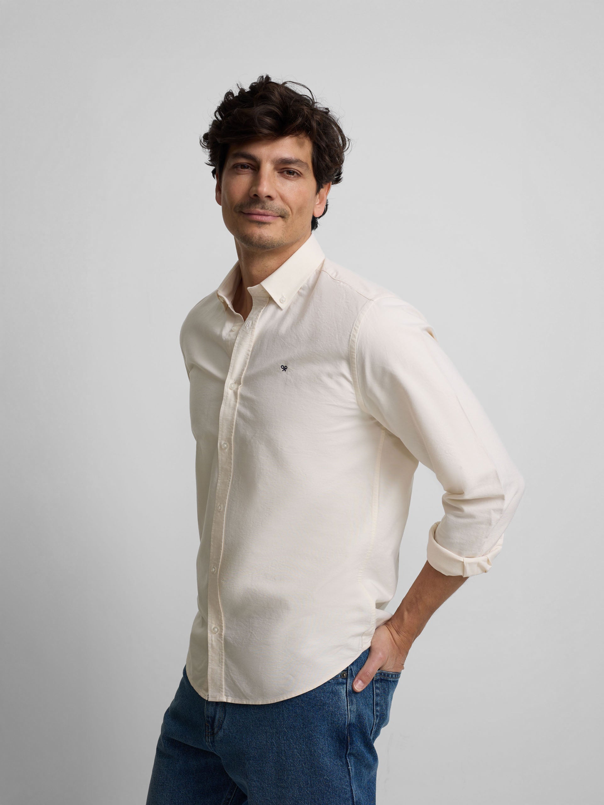 Camisa Silbon Hombre Sport Oxford Amarillo · imagen 3