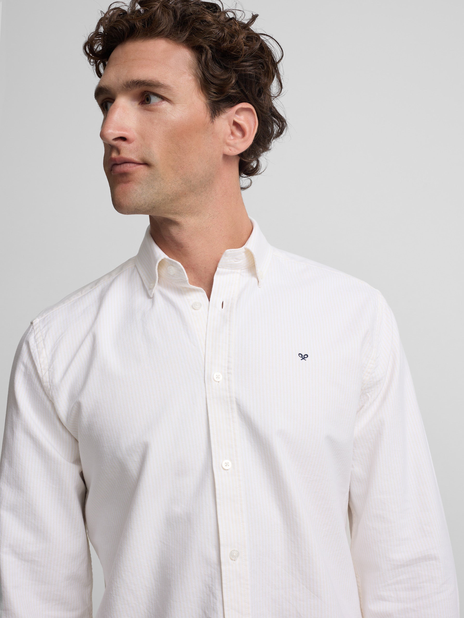 Camisa Silbon Hombre Sport Oxford Rayas Amarillo · imagen 3