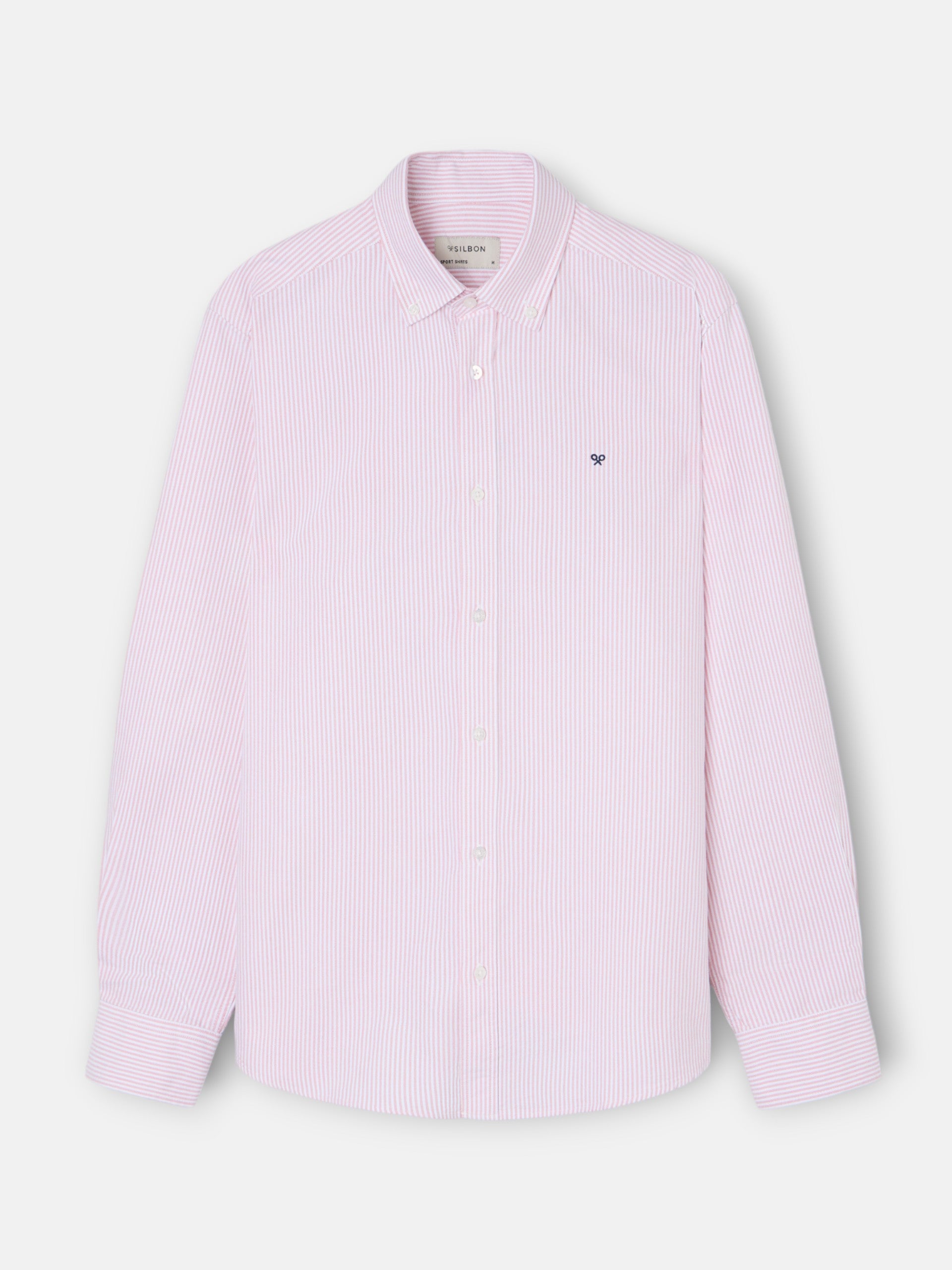 Camisa Silbon Hombre Sport Oxford Rayas Coral · imagen 5