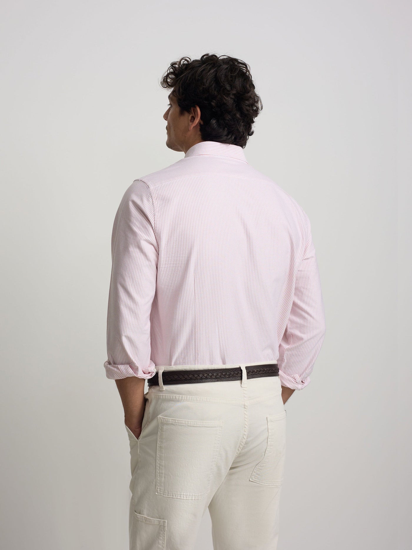 Camisa Silbon Hombre Sport Oxford Rayas Coral · imagen 4
