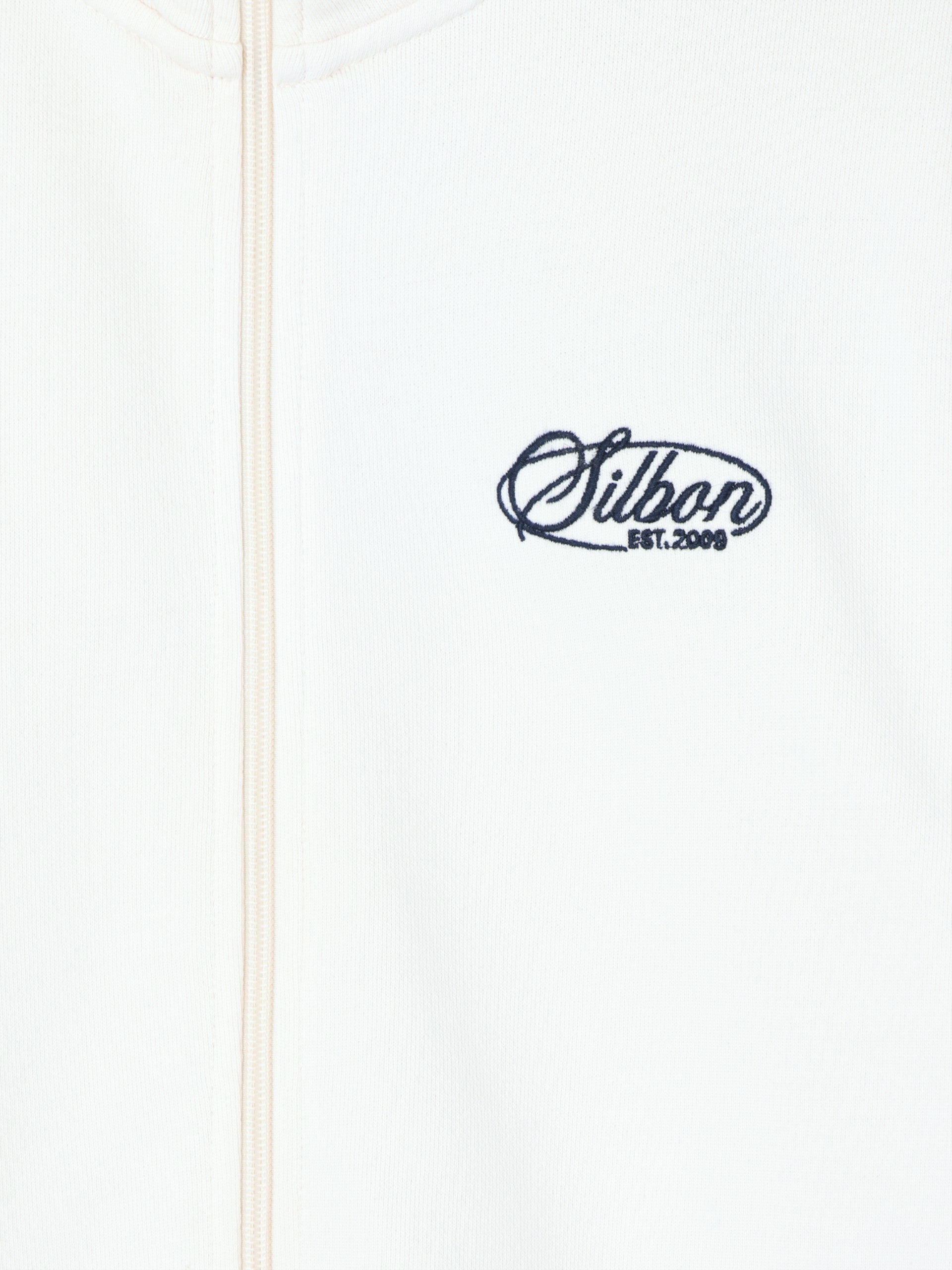 Sudadera Silbon Hombre Cremallera Bordado Crema · imagen 2