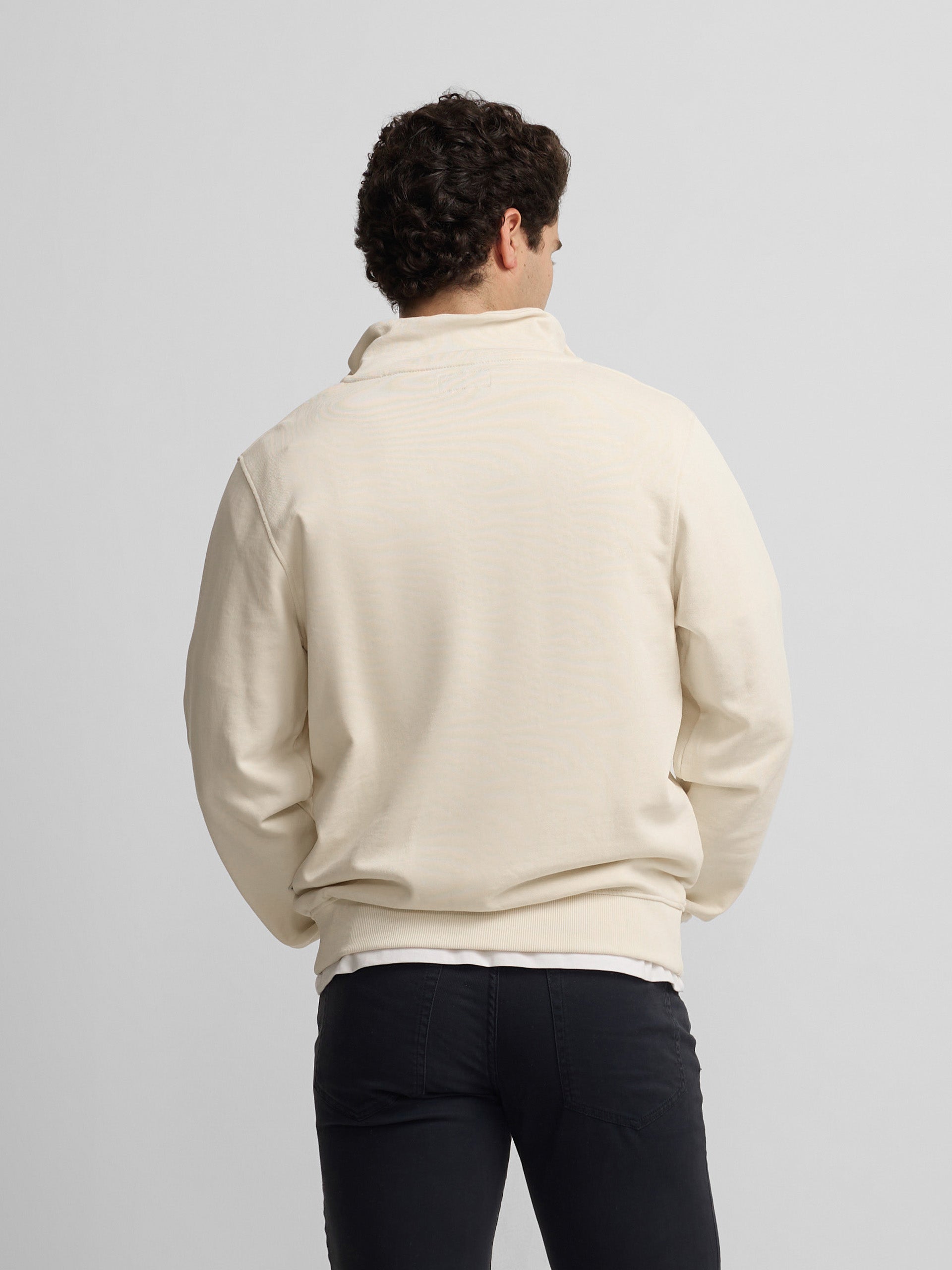 Sudadera Silbon Hombre Cremallera Bordado Crema · imagen 8