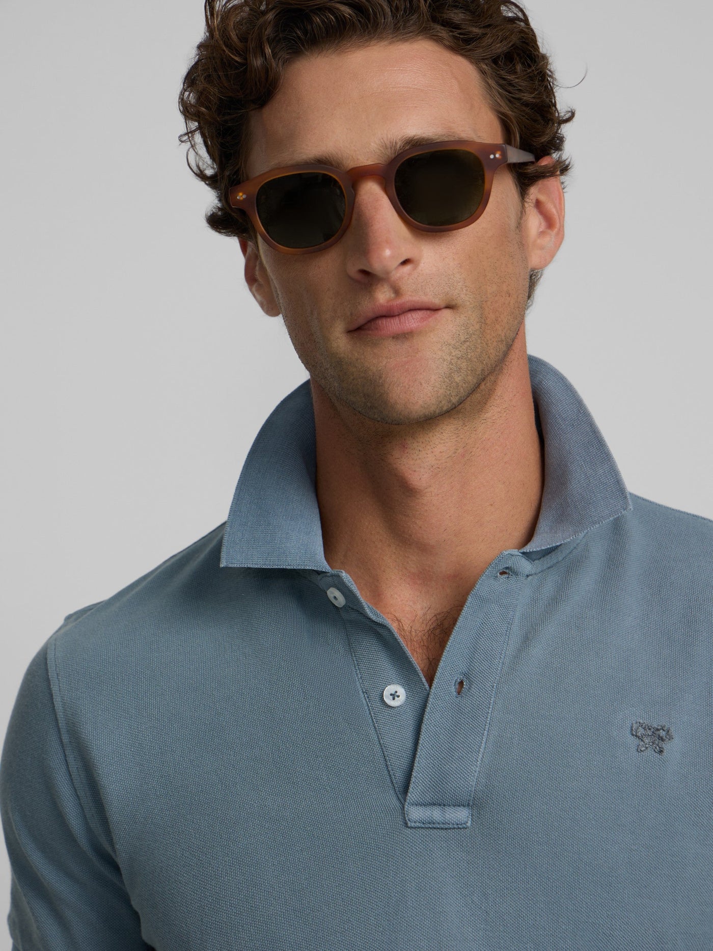 Polo Silbon Hombre Garment Dye Azul · imagen 3