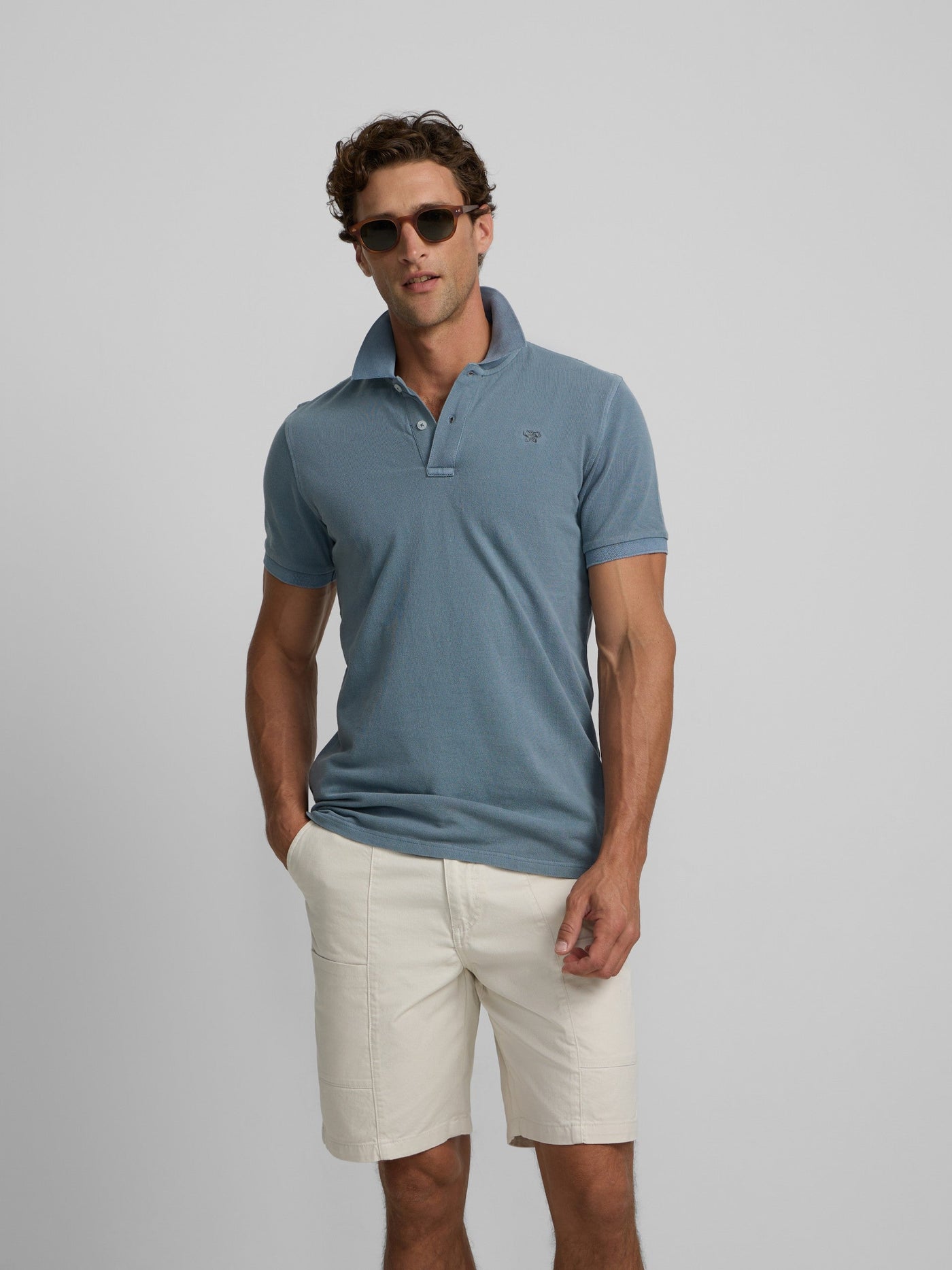 Polo Silbon Hombre Garment Dye Azul · imagen 1