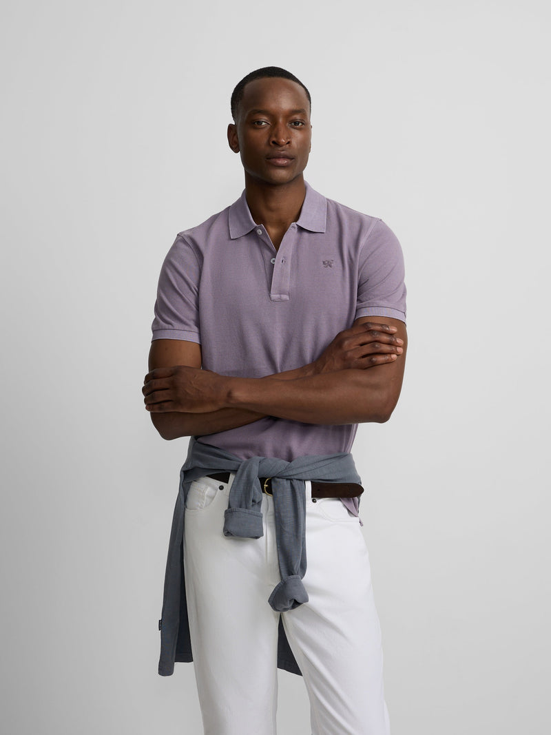 Polo Silbon Hombre Garment Dye Malva