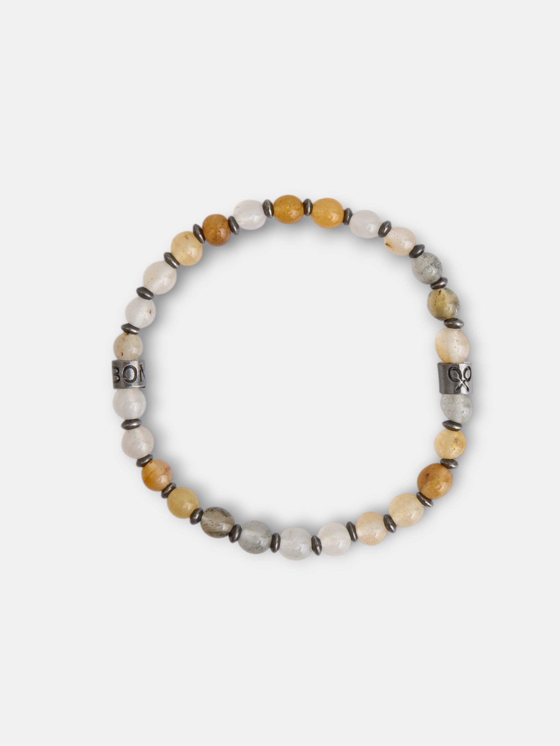 Pulsera Silbon Hombre Piedras Charm Beige · imagen 1