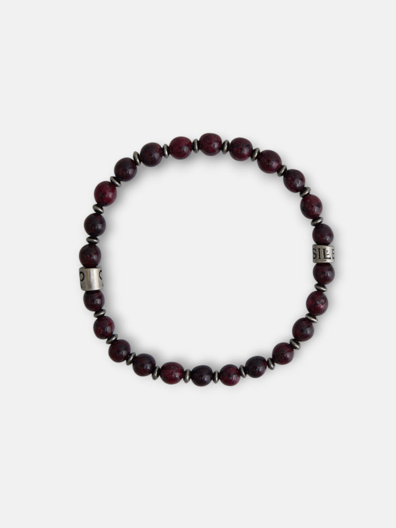 Pulsera Silbon Hombre Piedras Charm Marrón