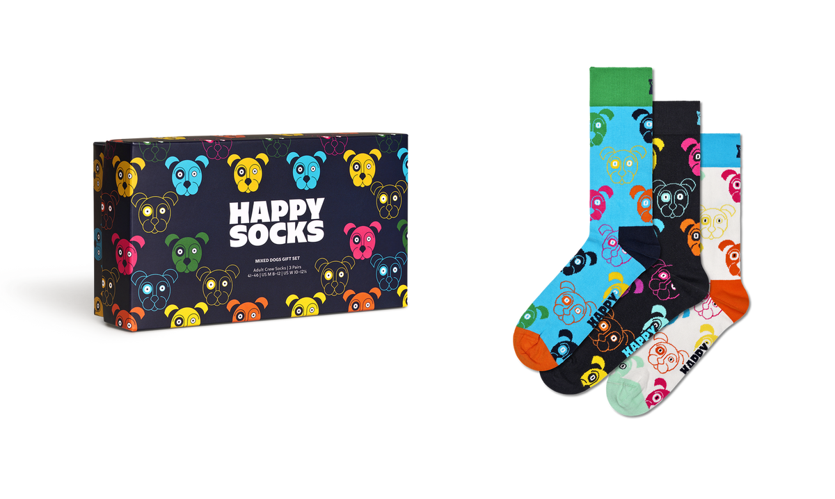 Xdog08-0150 Calcetines Happy Socks Hombre 3-Pack Mixed Dog Socks Gift Set · imagen 2