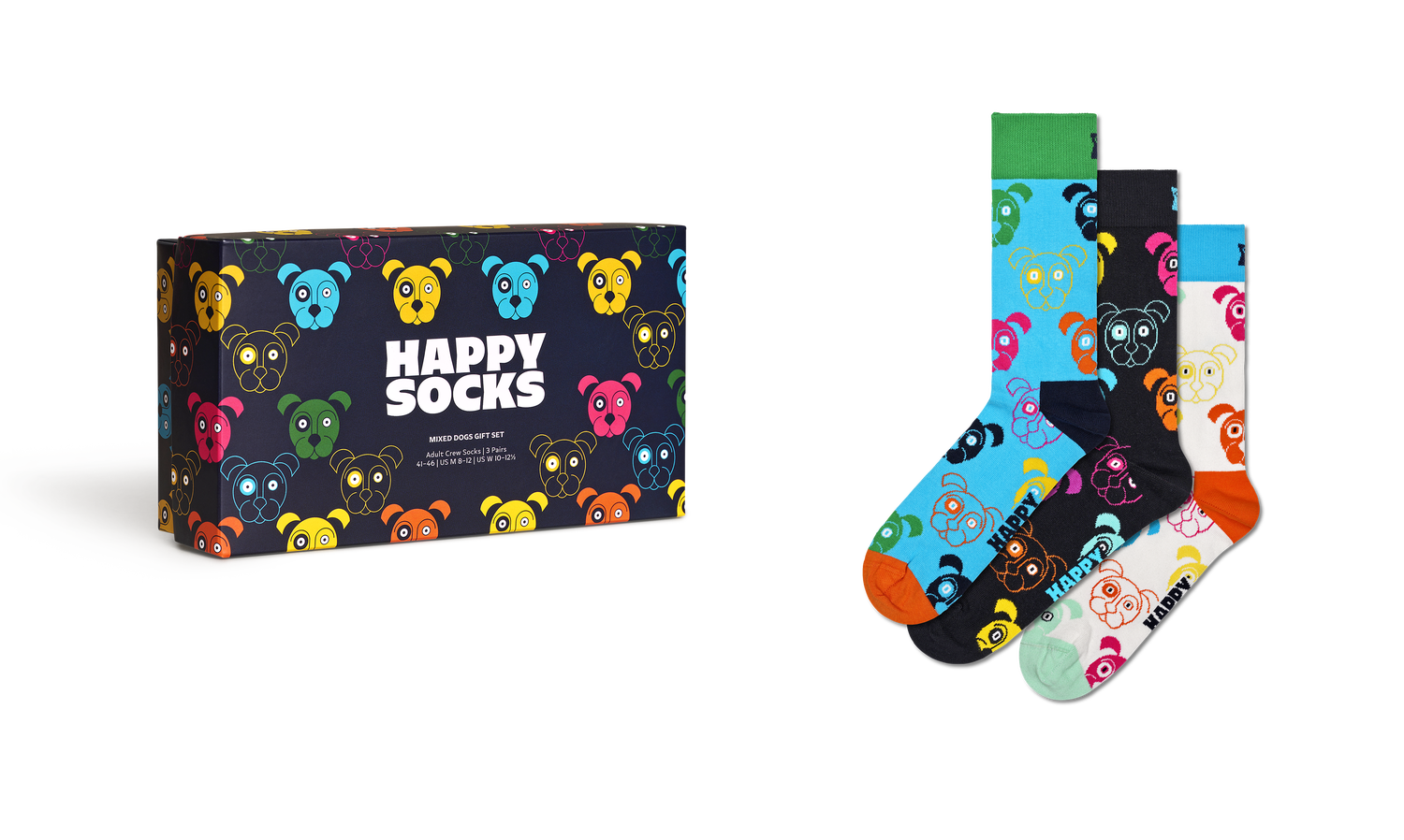 Xdog08-0150 Calcetines Happy Socks Hombre 3-Pack Mixed Dog Socks Gift Set · imagen 2