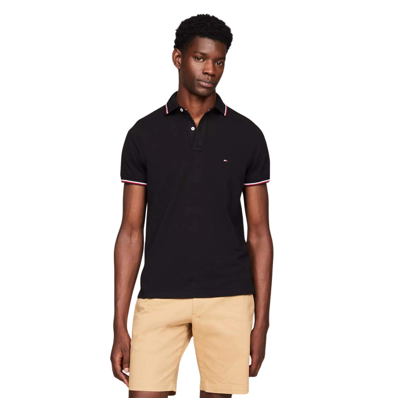 Mw0Mw13080Bds Polos Tommy Hilfiger Hombre Core Tommy Tipped Slim Polo