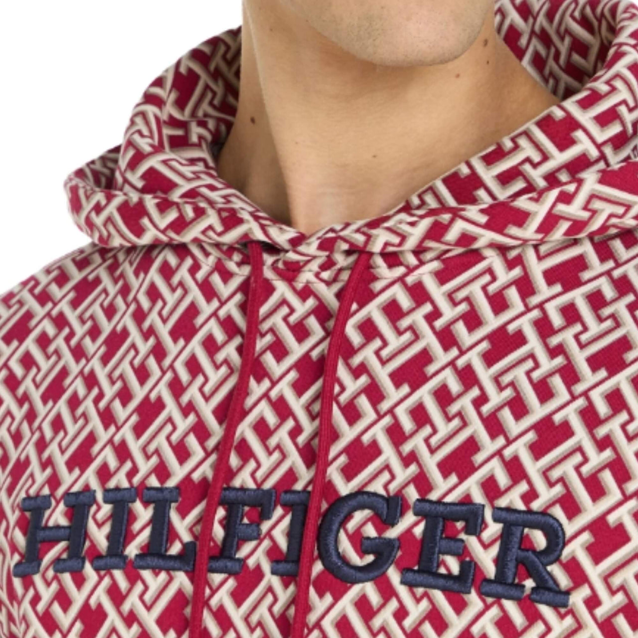 Mw0Mw34186Xjv Sudaderas Tommy Hilfiger Hombre Aop Monogram Hoody