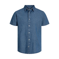 Thumbnail for 12220478Medium Blue Denim Camisas Jack And Jones Hombre Jjplain Kansas Denim Shirt Ss