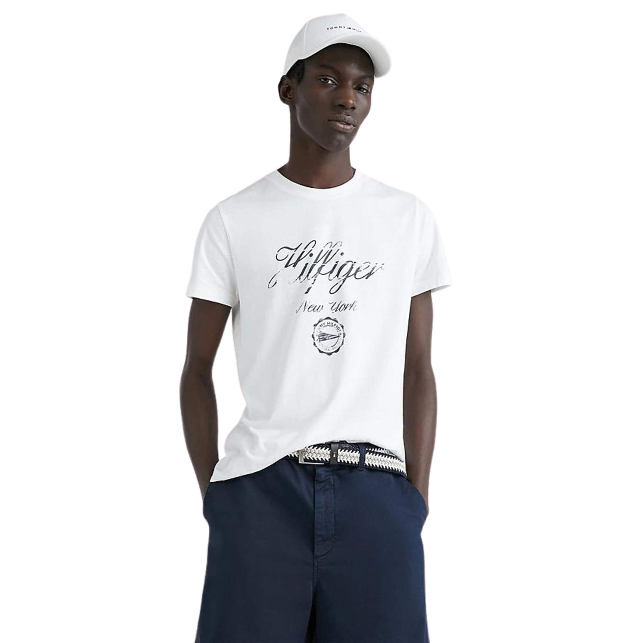 Mw0Mw30040Ybr Camisetas Tommy Hilfiger Hombre Faded Script Print Tee