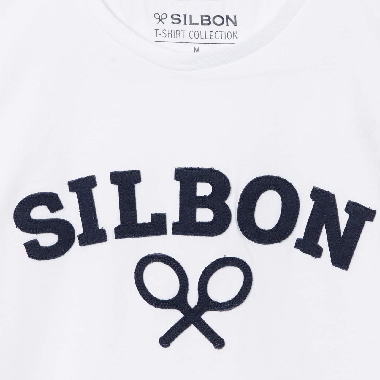 124611 Camiseta Silbon Hombre Raqueta Media Blanca