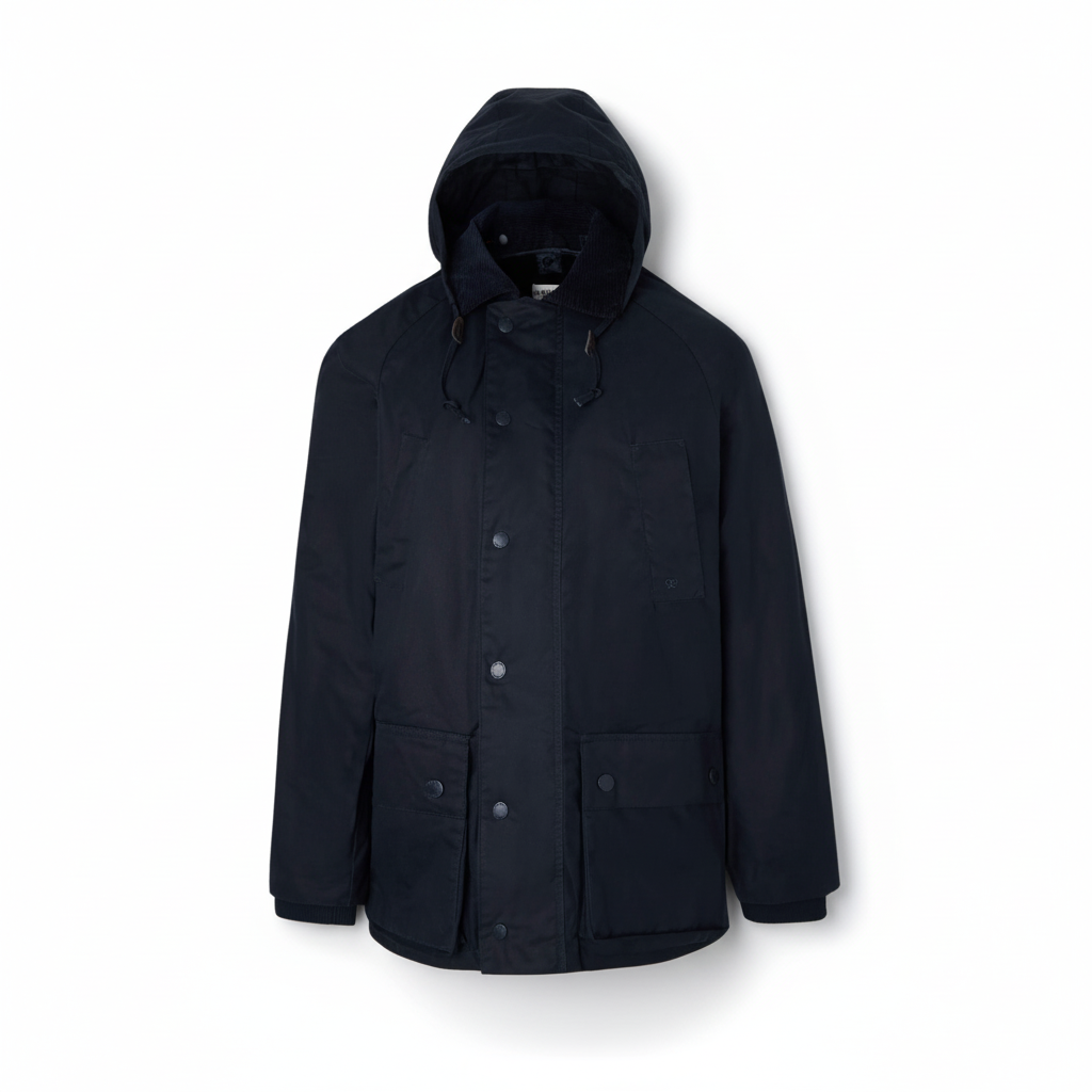 Abrigo Encerado Silbon Hombre Azul Marino - Algodón 100% Premium