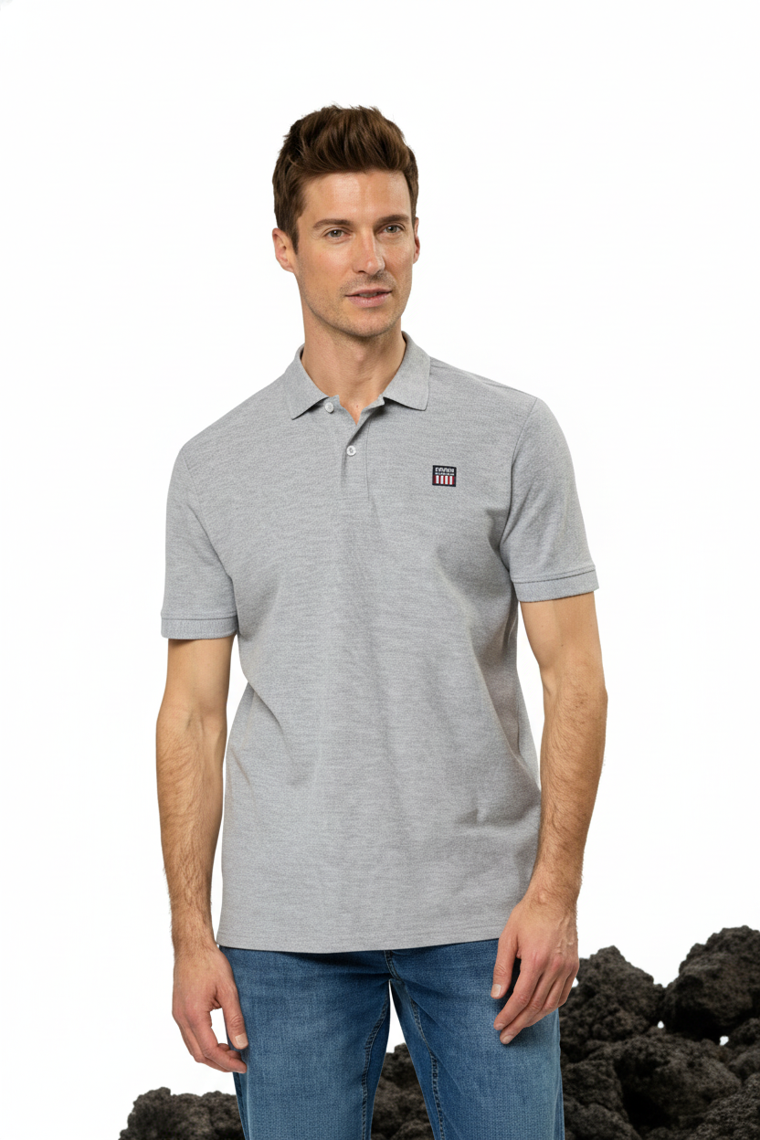 104140Grey Melange Polos Vinson Hombre Vin Polo Mike Men